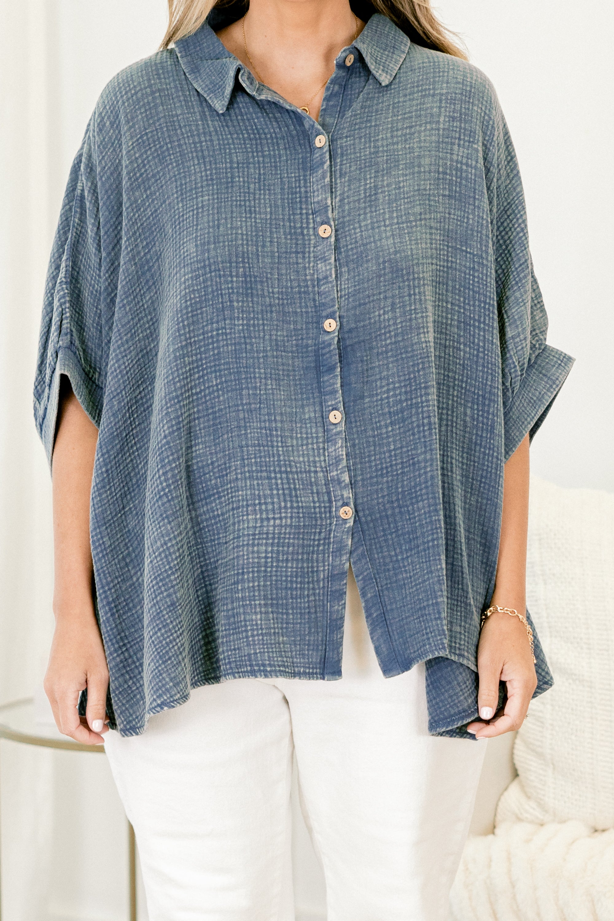  Wistful Weekend Top, Dusty Blue、mySite、justintrudeaud