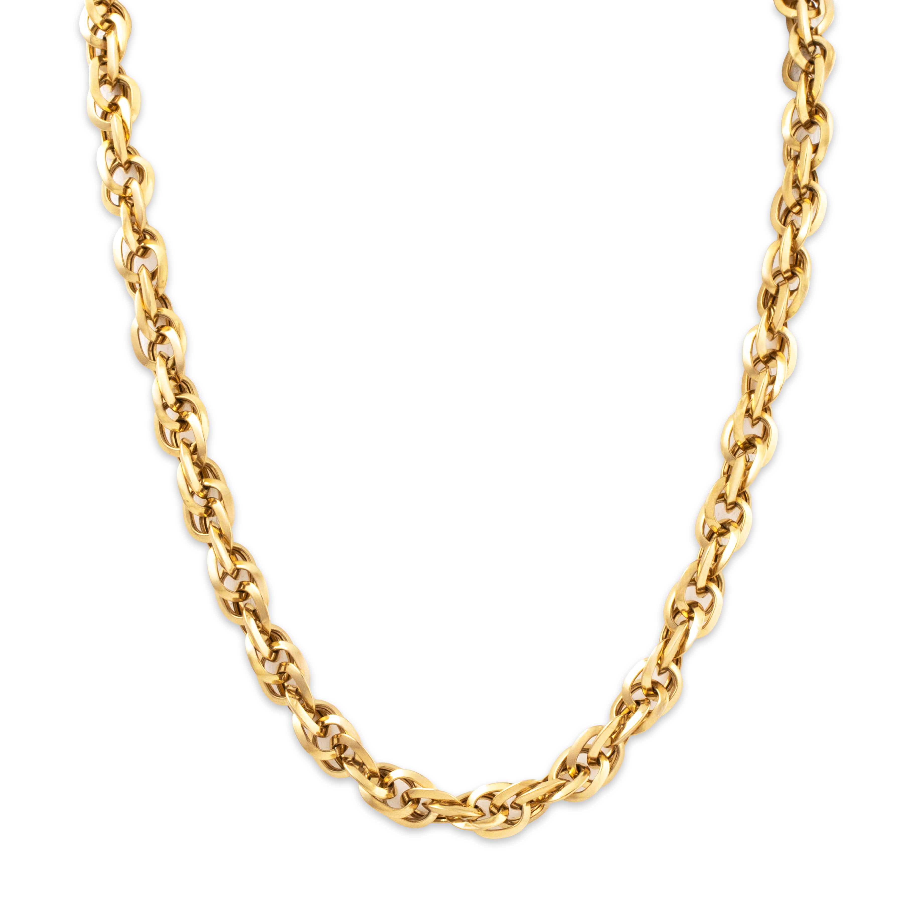 Vintage 18k Yellow Gold Rope Chain Necklace 16、mySite、hinf8tx79