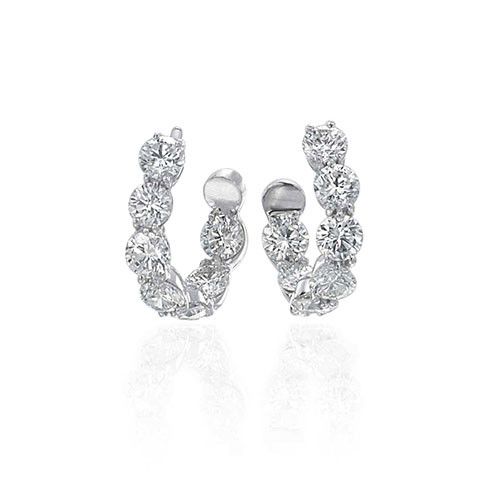 Gumuchian New Moon Diamond Hoop Earrings、mySite、hinf8tx79
