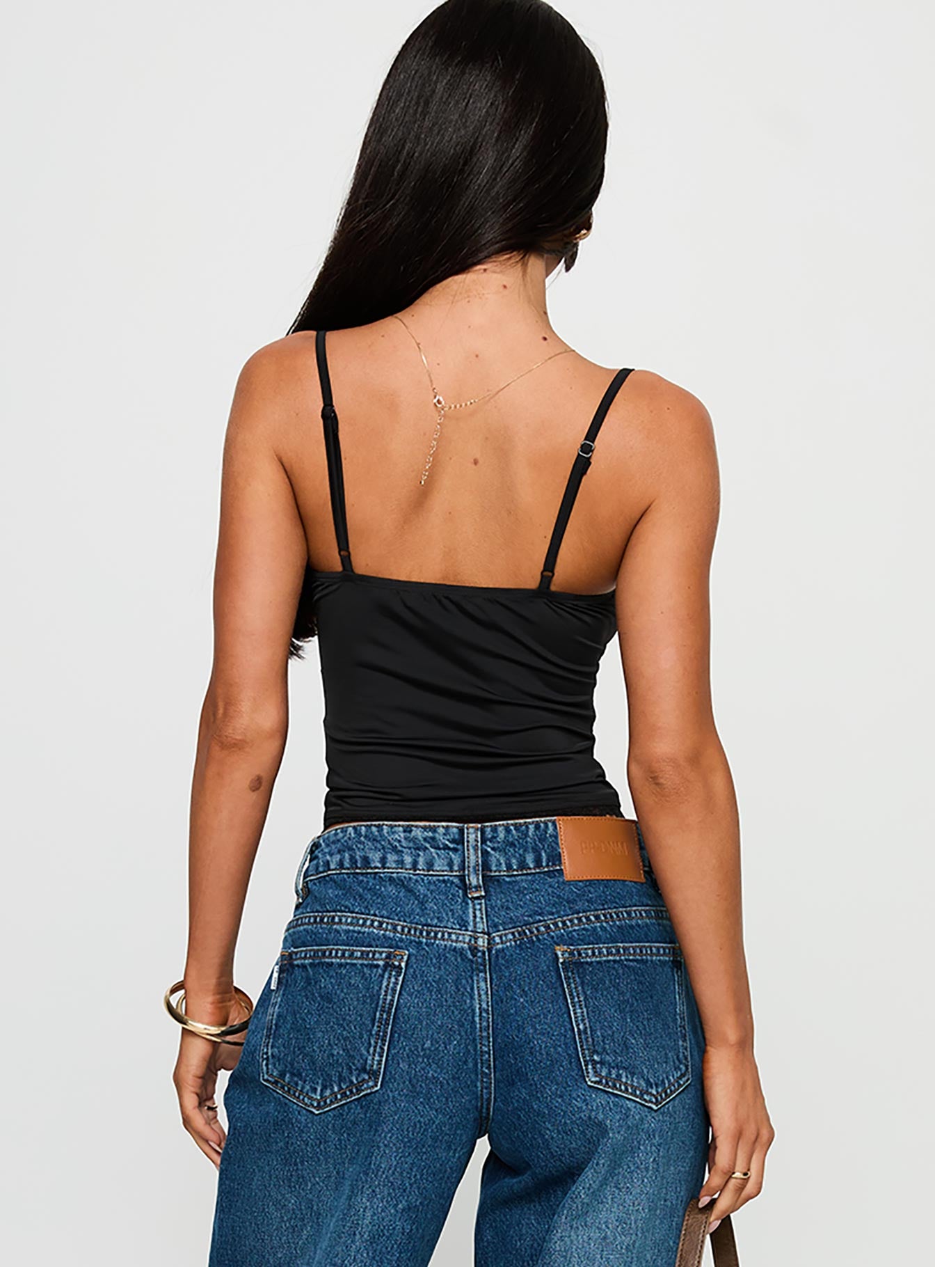 One More Chance Lace Trim Top Black、mySite、solidvoid