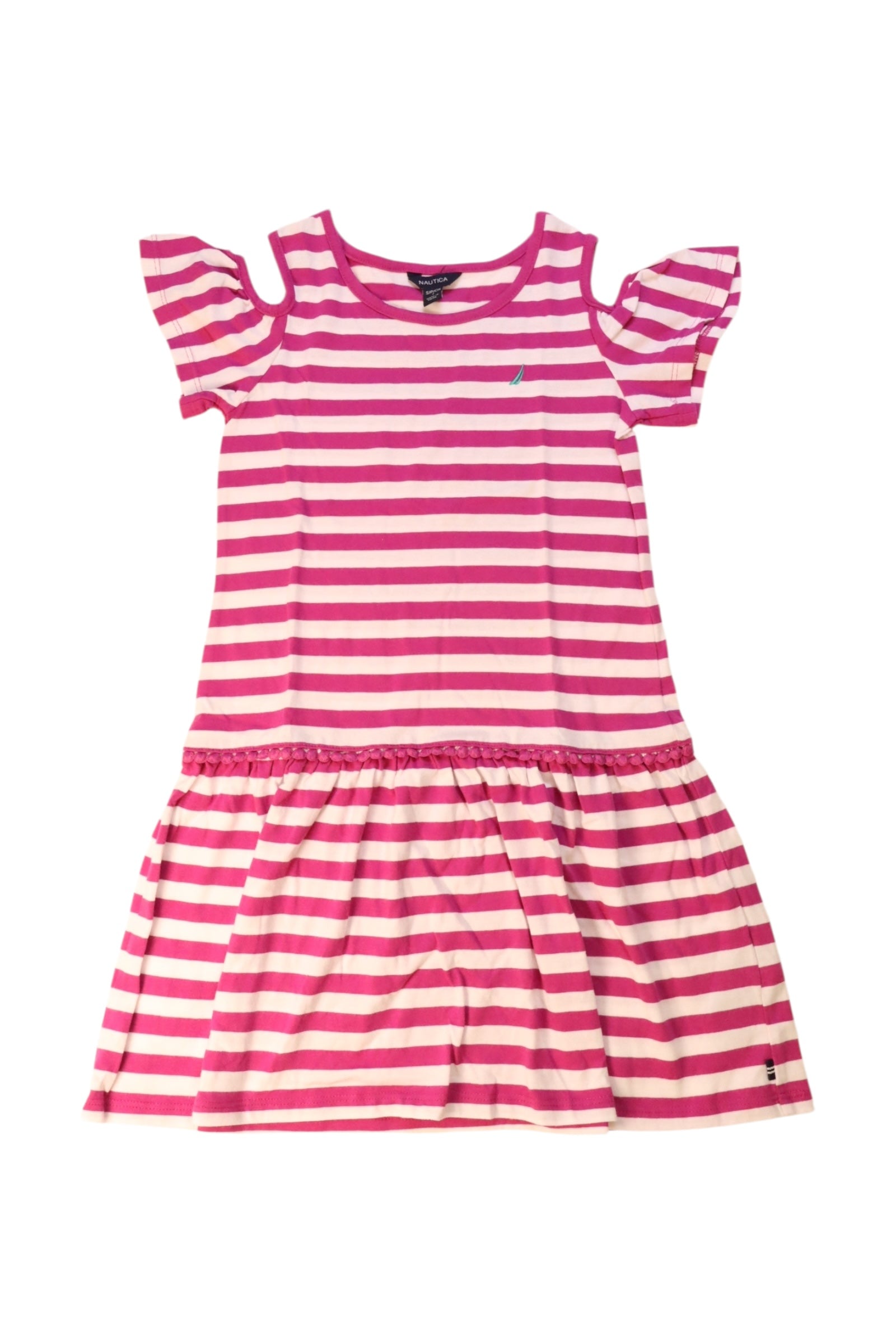 Nautica Striped Cold Shoulder Dress Size 7Y、mySite、g9winljtr