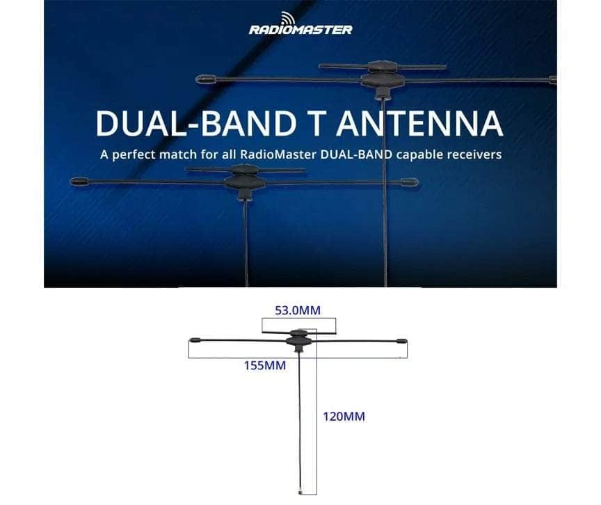 RadioMaster ELRS 2.4GHz/Sub-G 900MHz Dual-Band T-Antenna