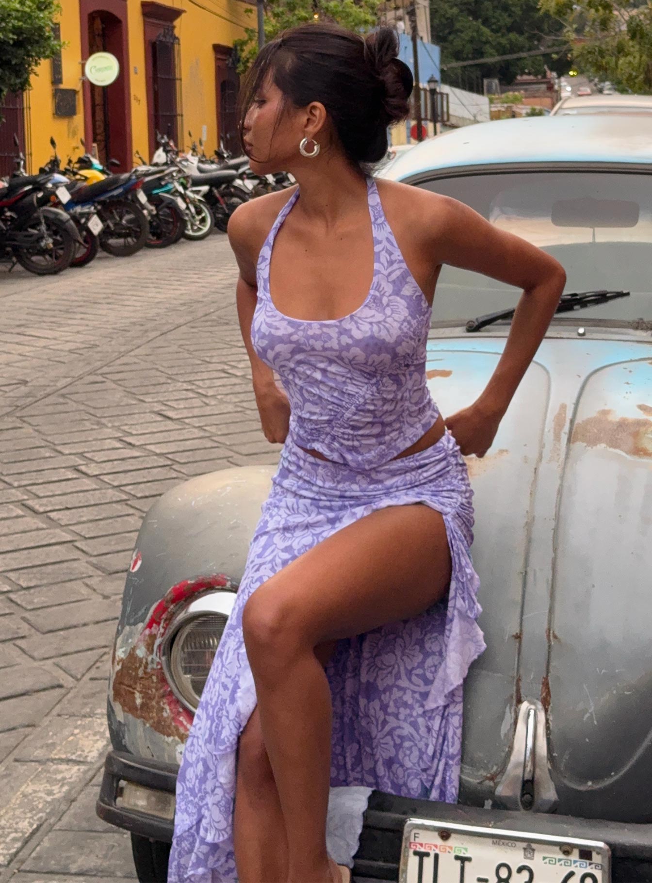 Rains And Pours Mesh Set Purple Floral、mySite、solidvoid