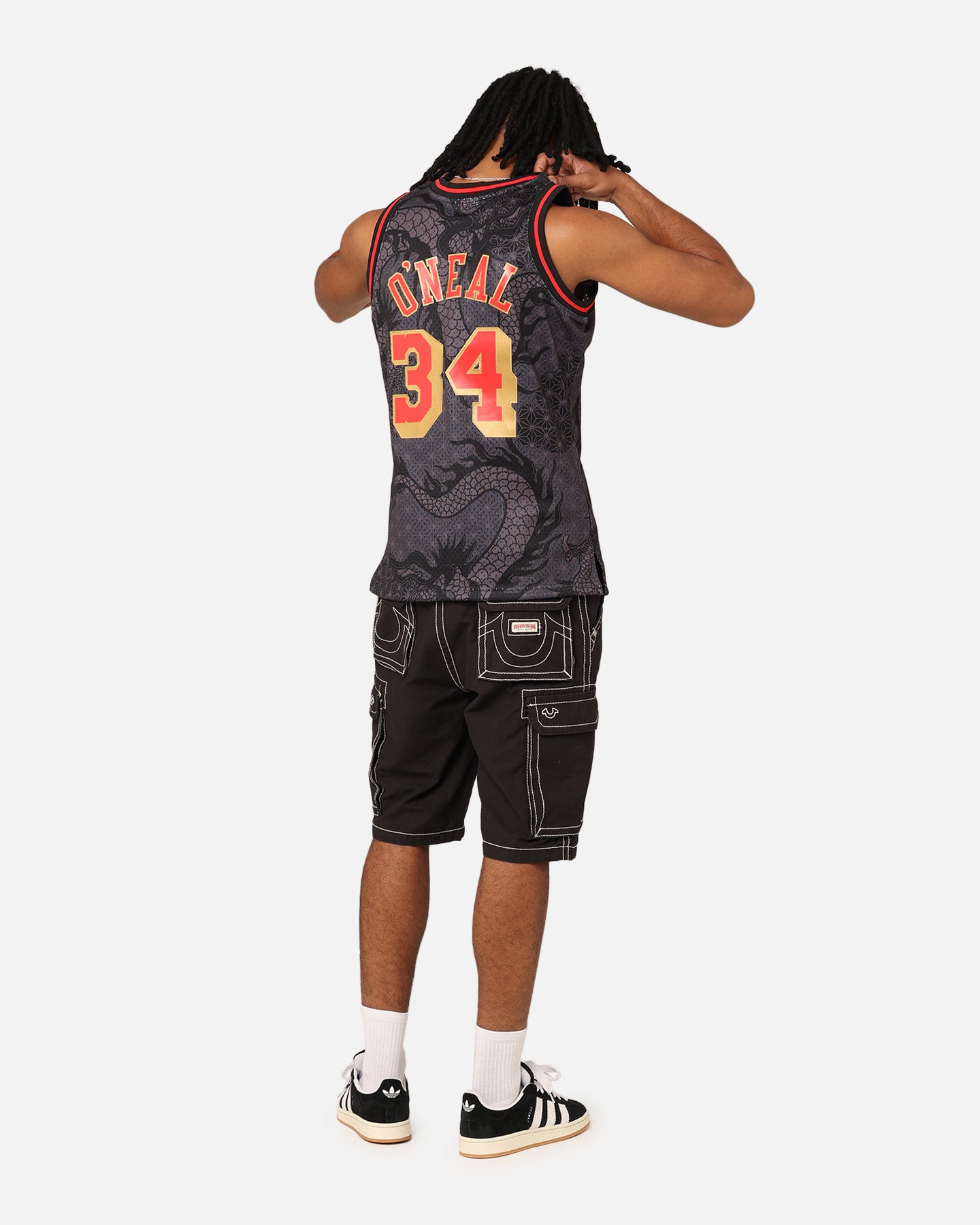 Mitchell & Ness Los Angeles Lakers Shaquille O'Neal '96-97 Year of the Dragon Swingman Jersey Black/Red、mySite、zt4zffjzw