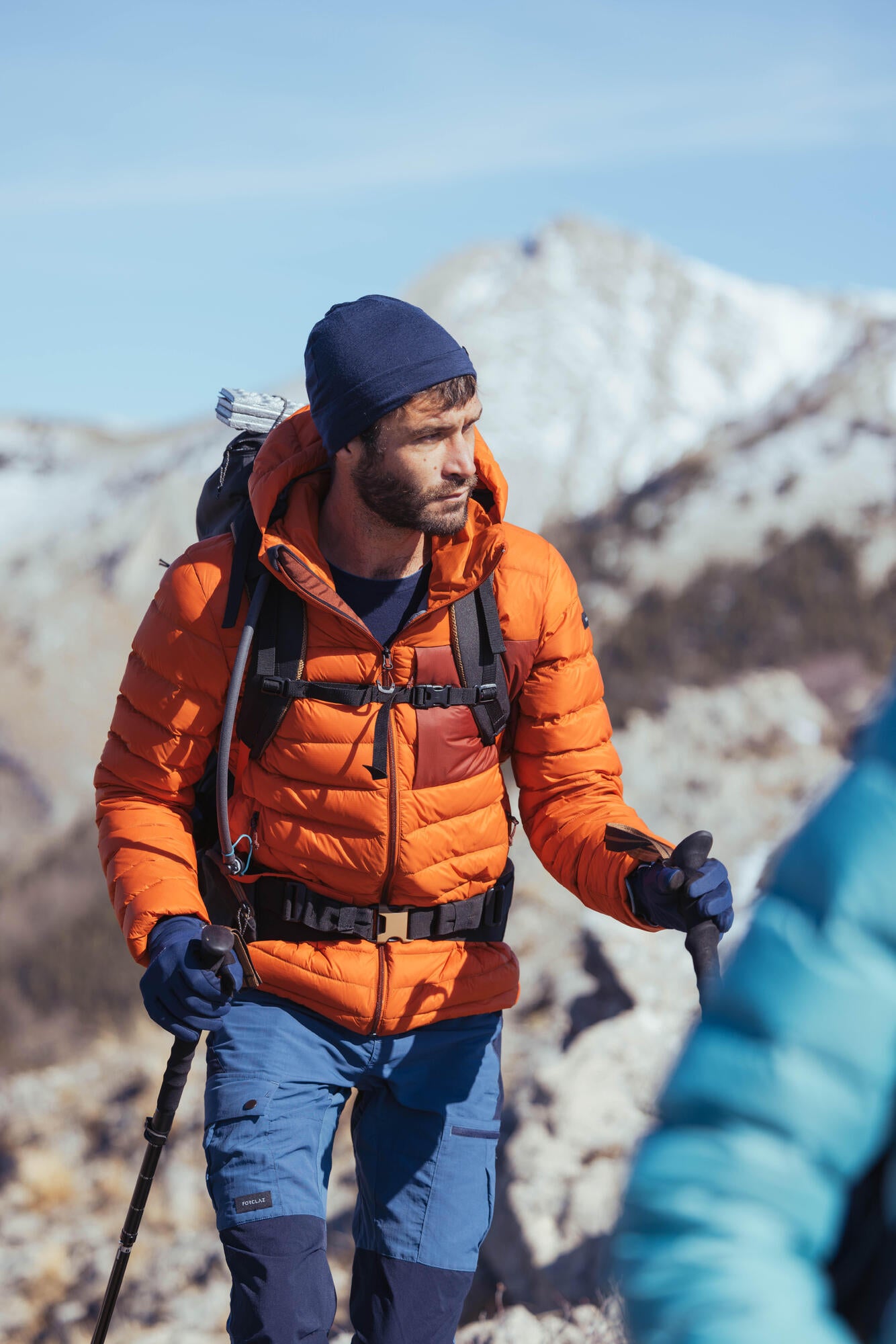 Forclaz Men's mountain and Backpacking padded and hooded jacket - MT500 14°F