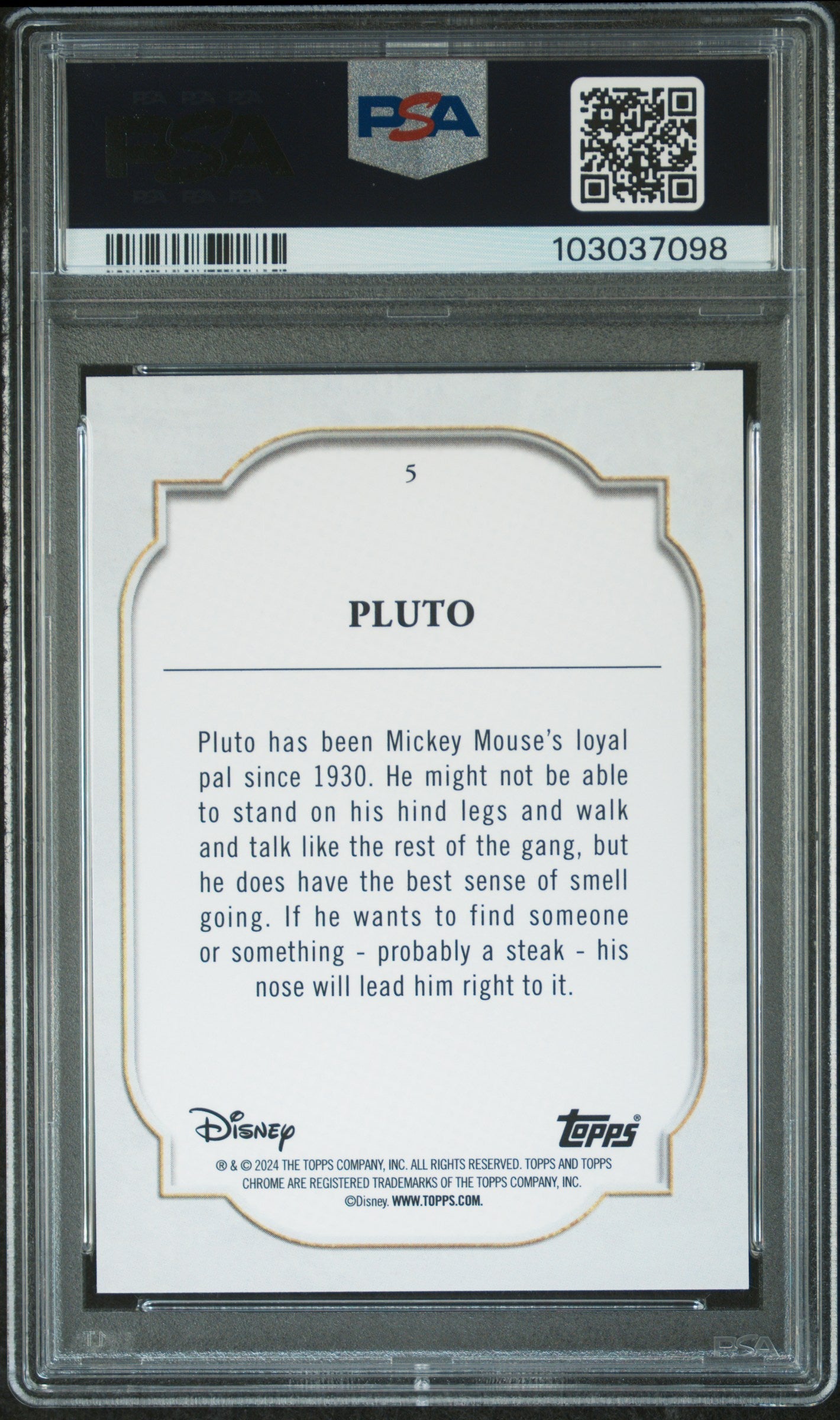 Pluto #5 PSA 9 Topps Chrome Disney Sapphire Edition 2024、mySite、waistdrama
