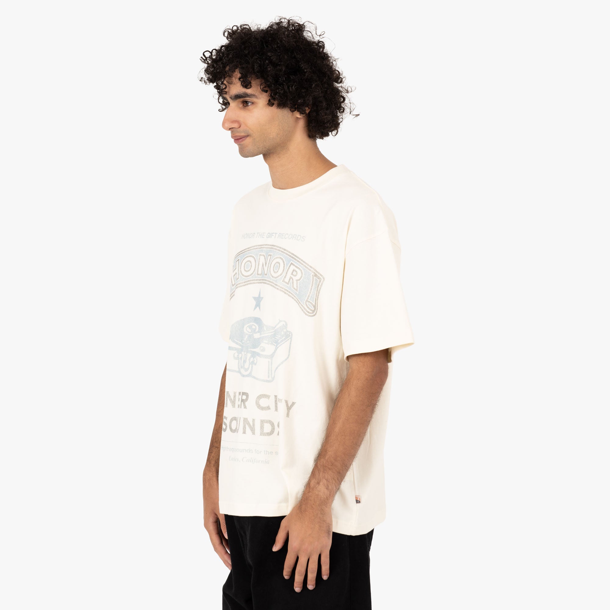  Honor The Gift Honor Records T-shirt / Cream、mySite、merchandisen