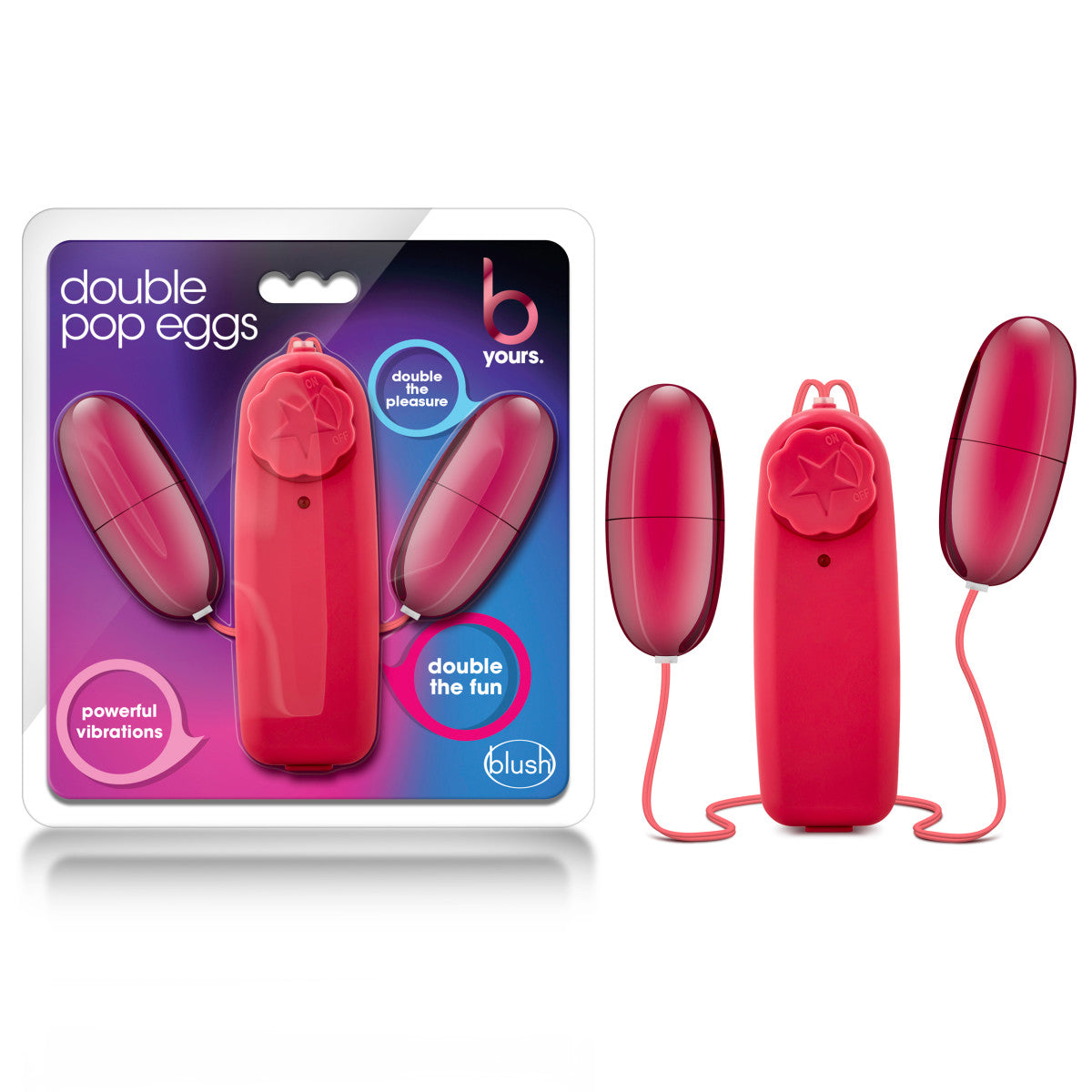 B Yours By Blush® | Double Pop Egg Cerise 2-Inch Vibrating Egg、mySite、bottomscart
