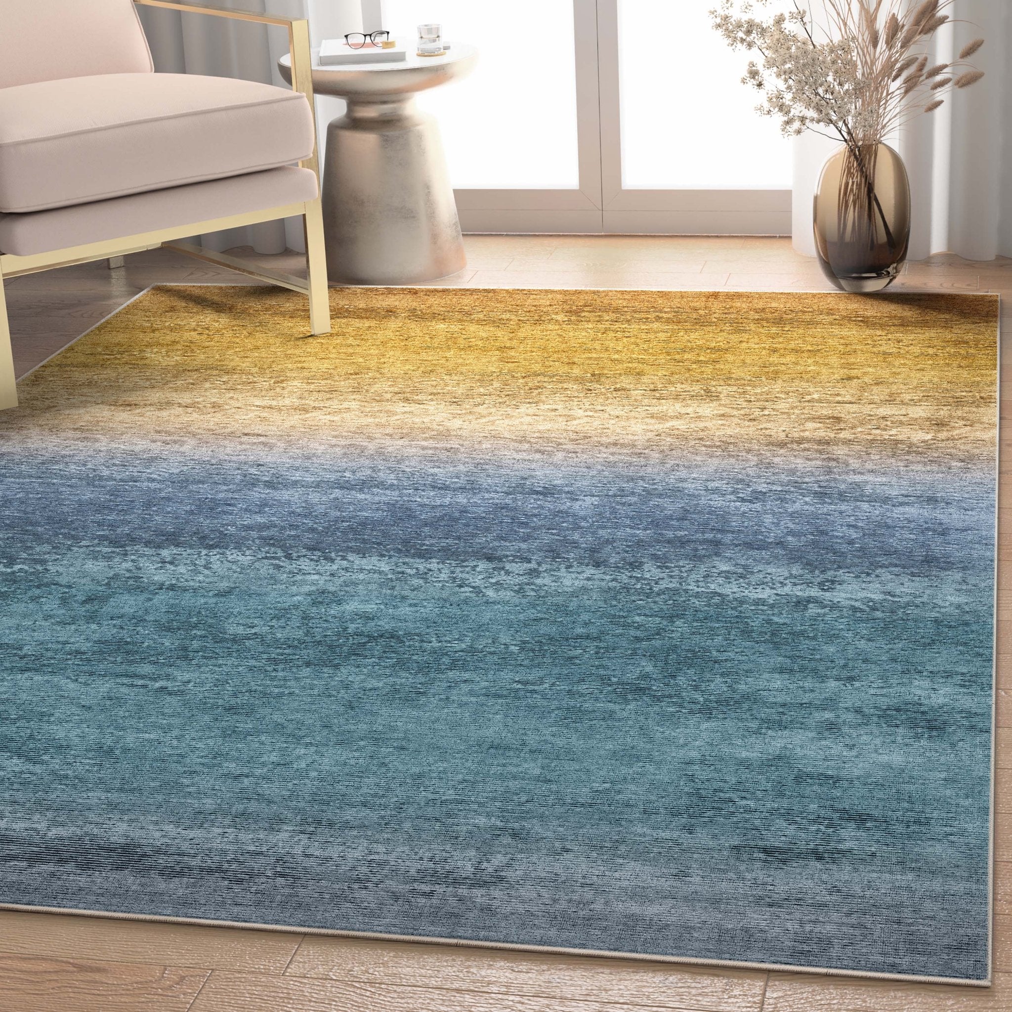 Sunset Abstract Boho Gradient Flatweave Rug、mySite、gigharbornorthrealestate