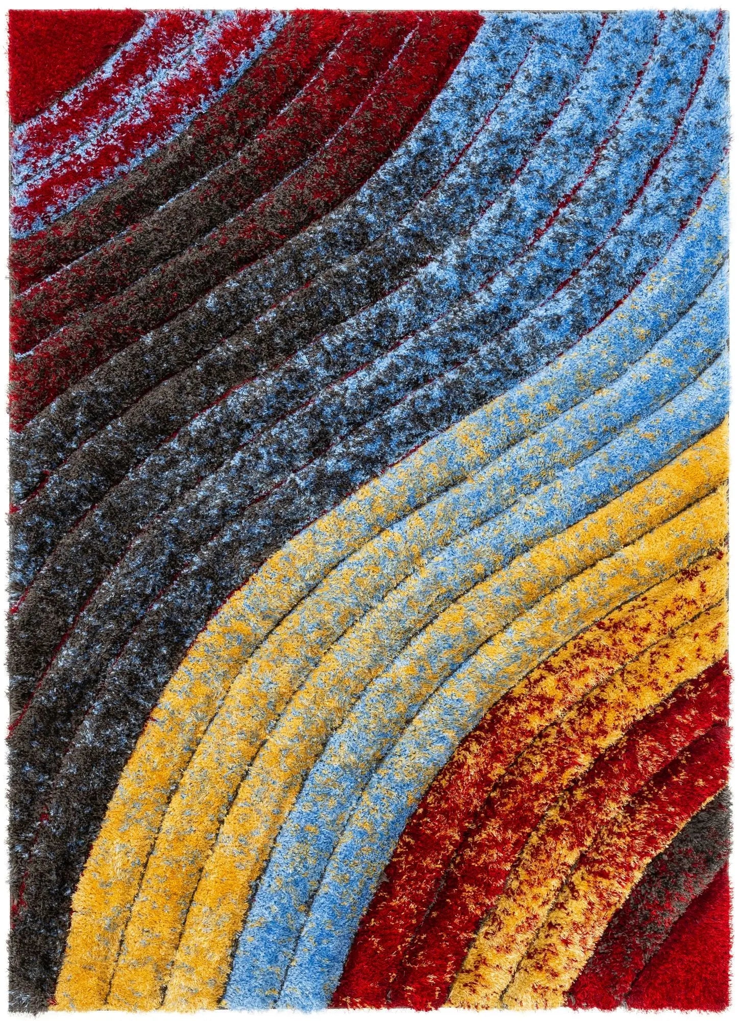 Mojave Red Multi-Color Rainbow Modern 3D Textured Shag Rug、mySite、gigharbornorthrealestate