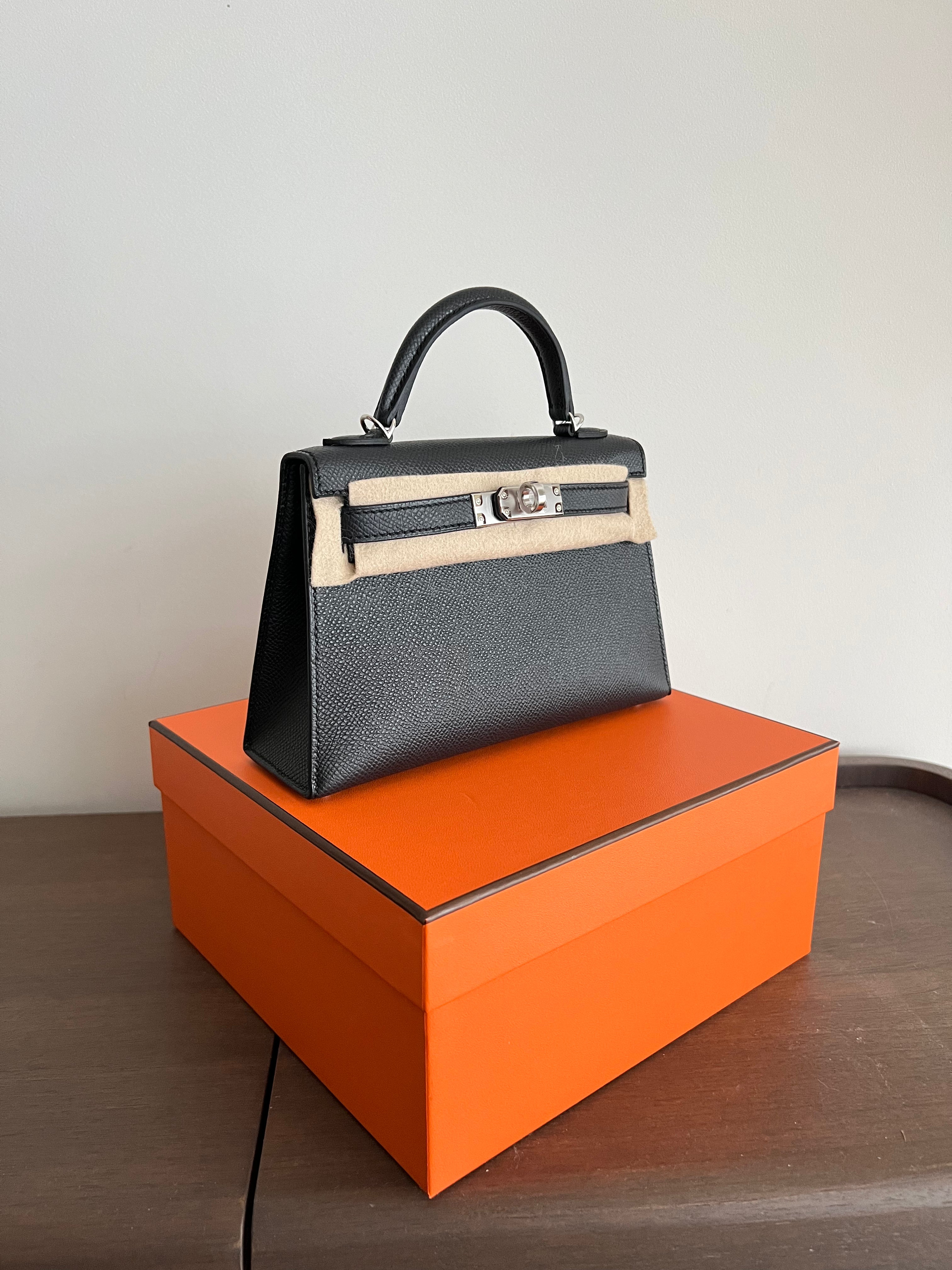 Hermès Mini Kelly 20 Black Epsom PHW、mySite、garminoutage.com