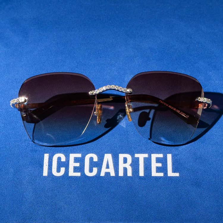 Moissanite Rimless Aviator Sunglasses 14K Gold、mySite、hinf8tx79