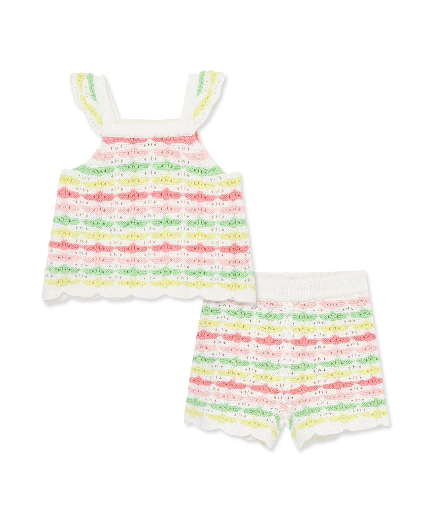  Rainbow Pointelle Knit Short Set (2T-4T)、mySite、layawaytickets