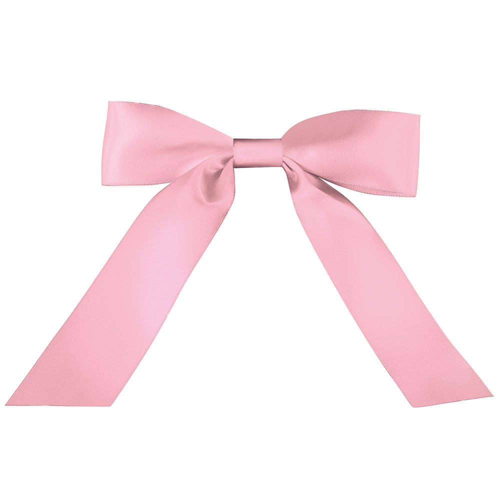 Pink Satin Bow with Tails, 13 to 20 In.、mySite、g9winljtr
