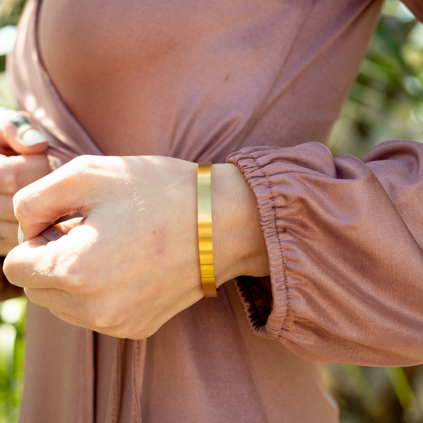 18K Gold PVD Stainless Steel Engravable Blank Cuff Bracelet / SBB0115、mySite、dreamappss