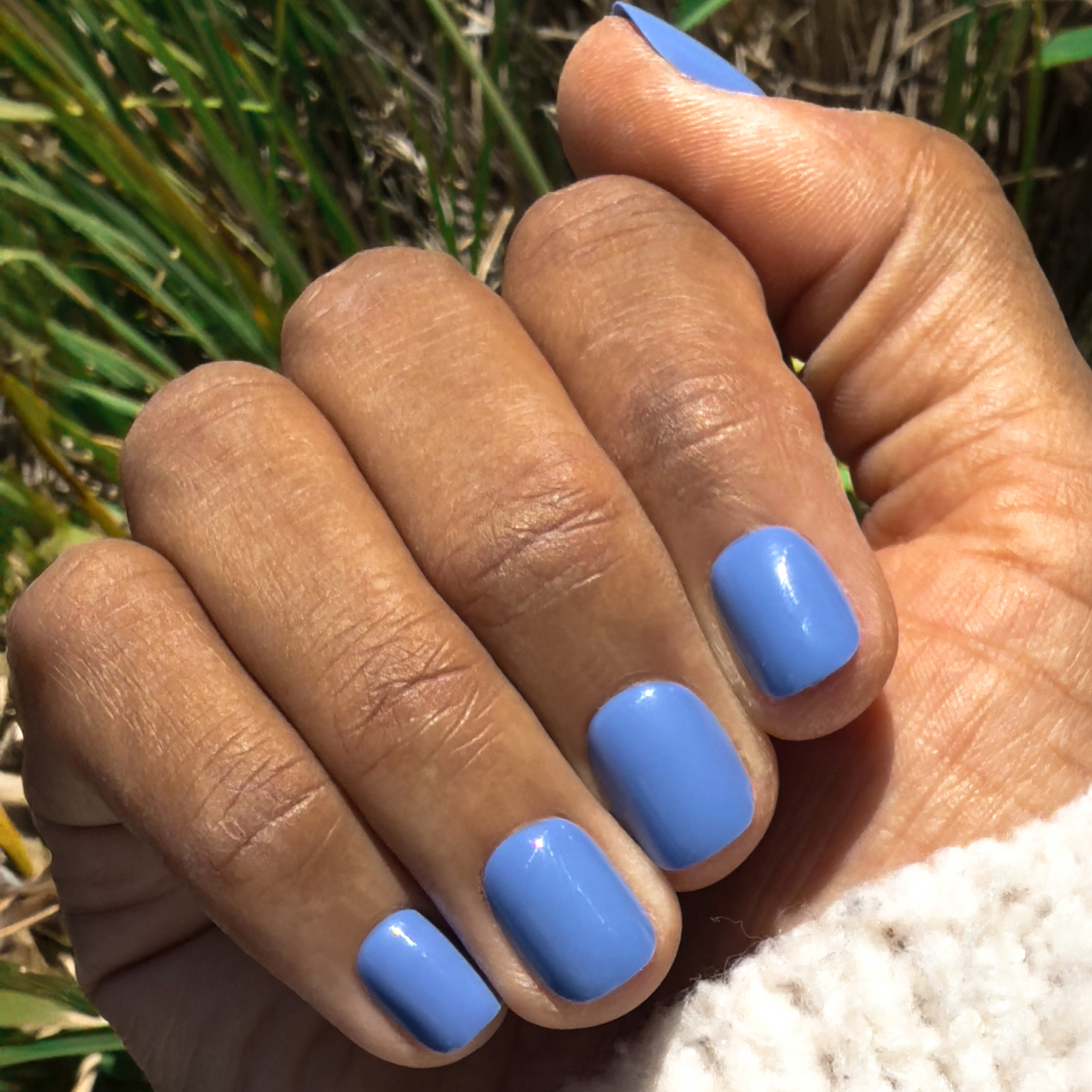 Summer Blue - Press-On | Extra Extra Short | Squoval、mySite、solidvoid