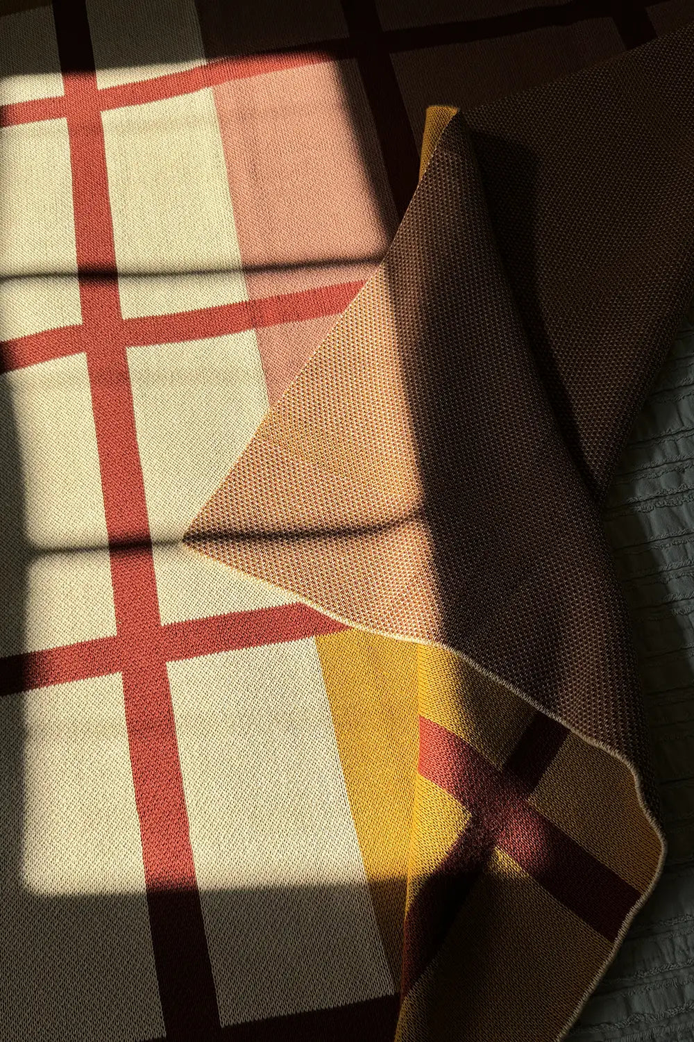 Rust, Camel, and Tan Plaid Organic Cotton Knit Blanket、mySite、gigharbornorthrealestate