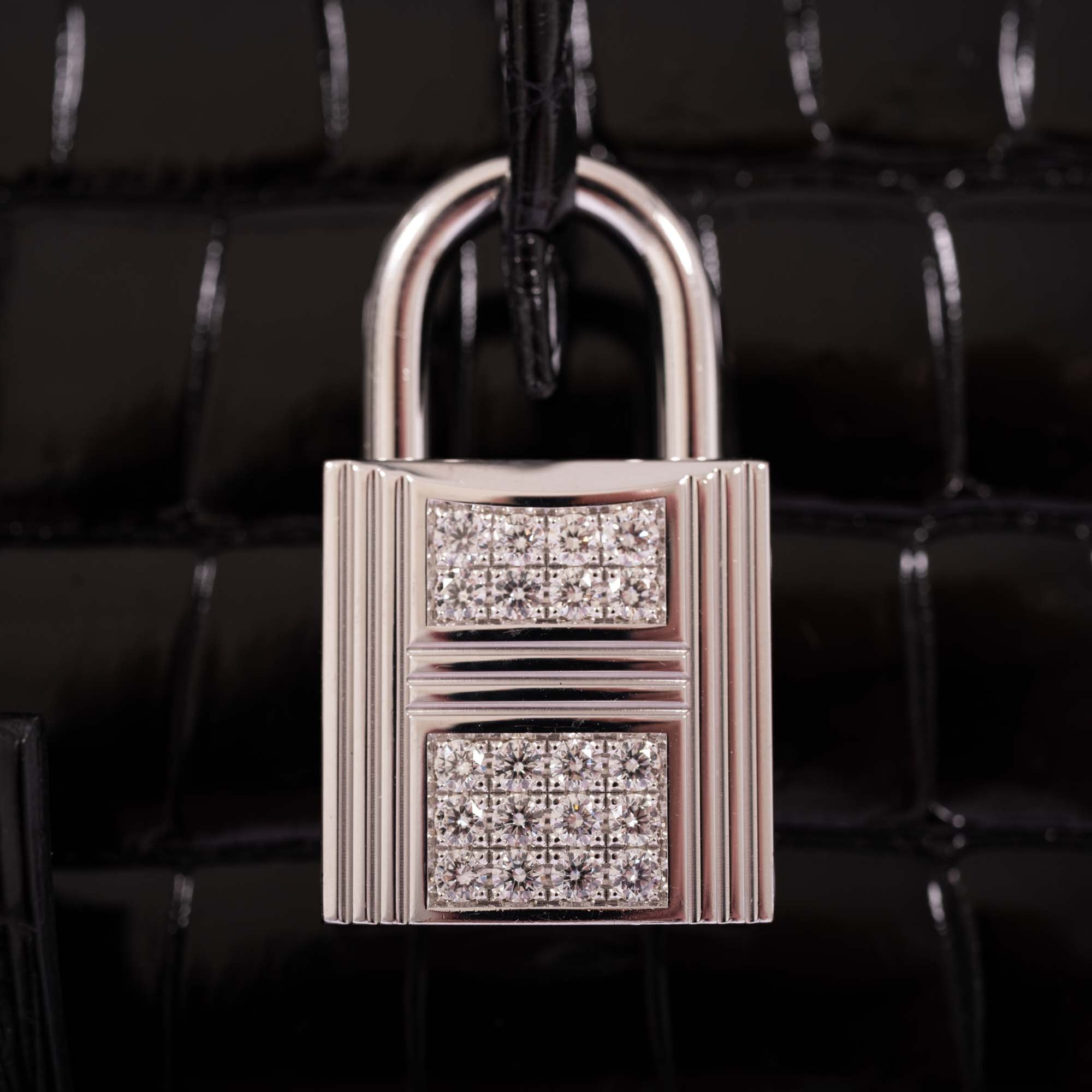 Hermès Birkin 35 Black Shiny Porosus Crocodile 18K White Gold and Diamond Hardware、mySite、garminoutage.com