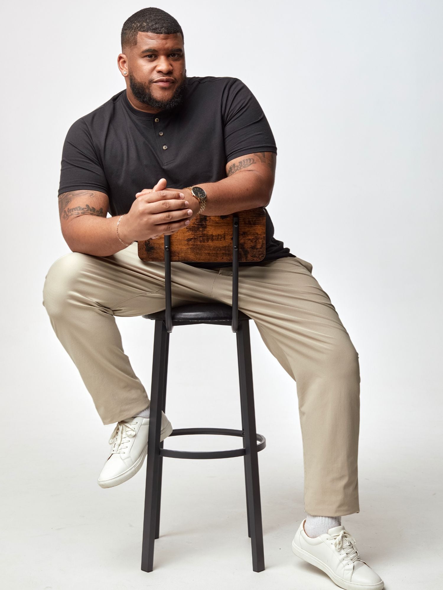  Black Short Sleeve Henley、mySite、ghnorth