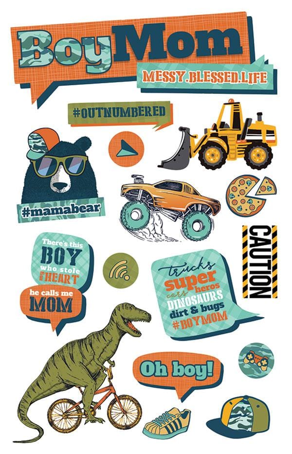  Scrapbook Stickers - 3D Boy Mom、mySite、ghnorth