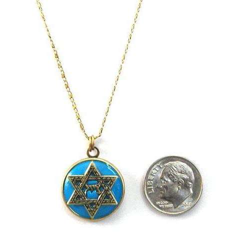 Michal Golan Bright Blue Jewish Star Necklace、mySite、topwebapps