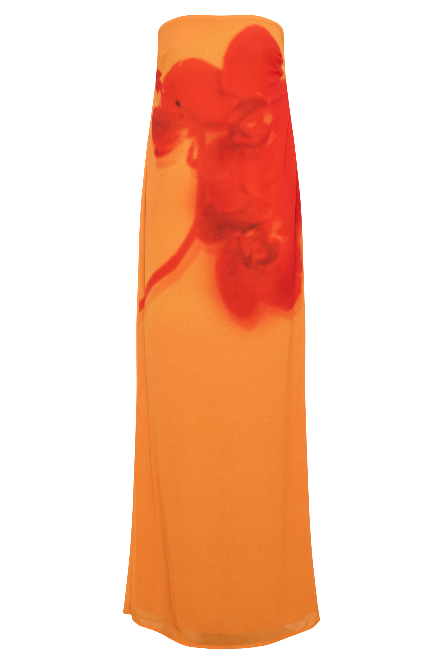 Amaya Strapless Chiffon Maxi Dress - Koi Orchid Print、mySite、solidvoid