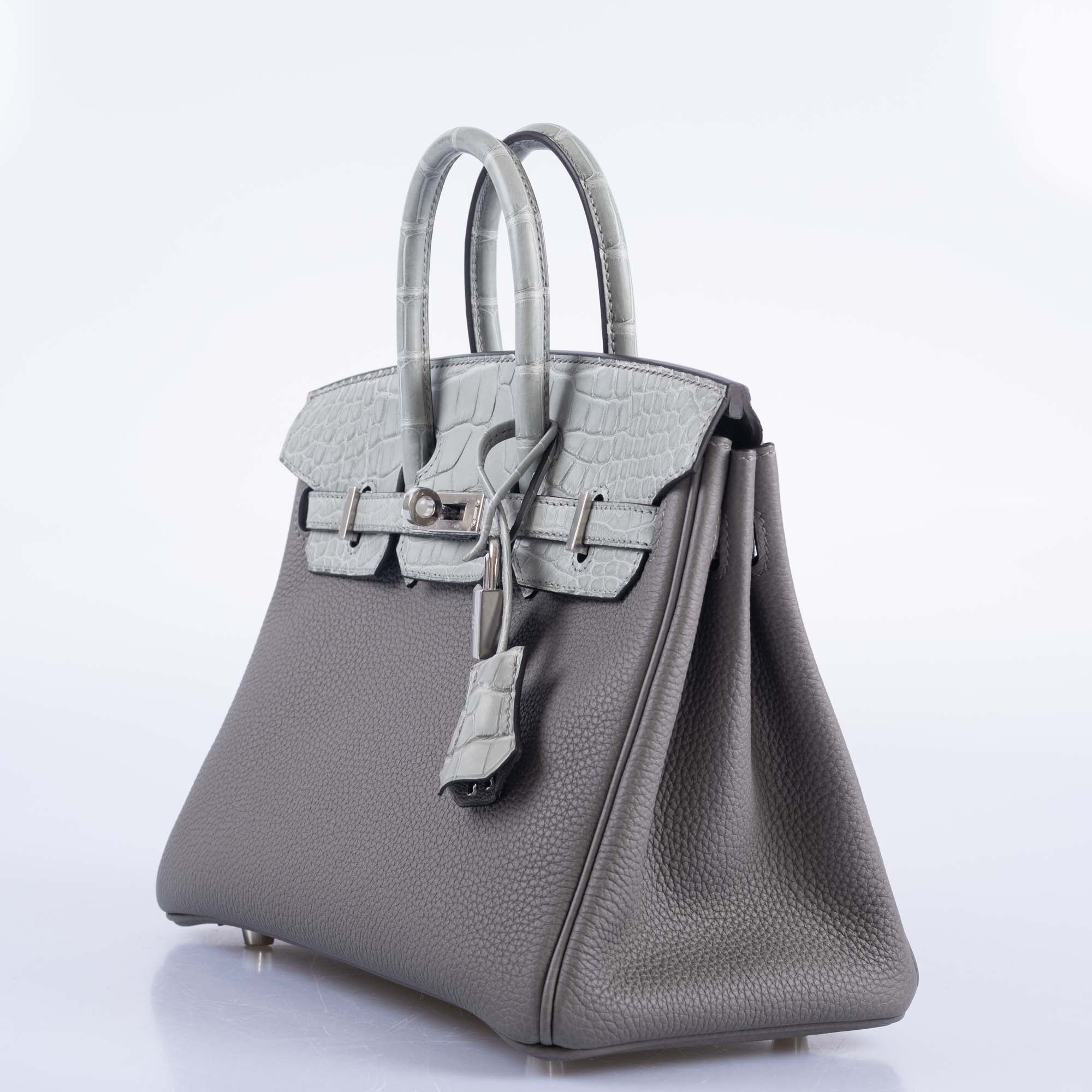 Hermès Touch Birkin 25 Gris Meyer Togo and Gris Cement Matte Alligator Palladium Hardware、mySite、garminoutage.com