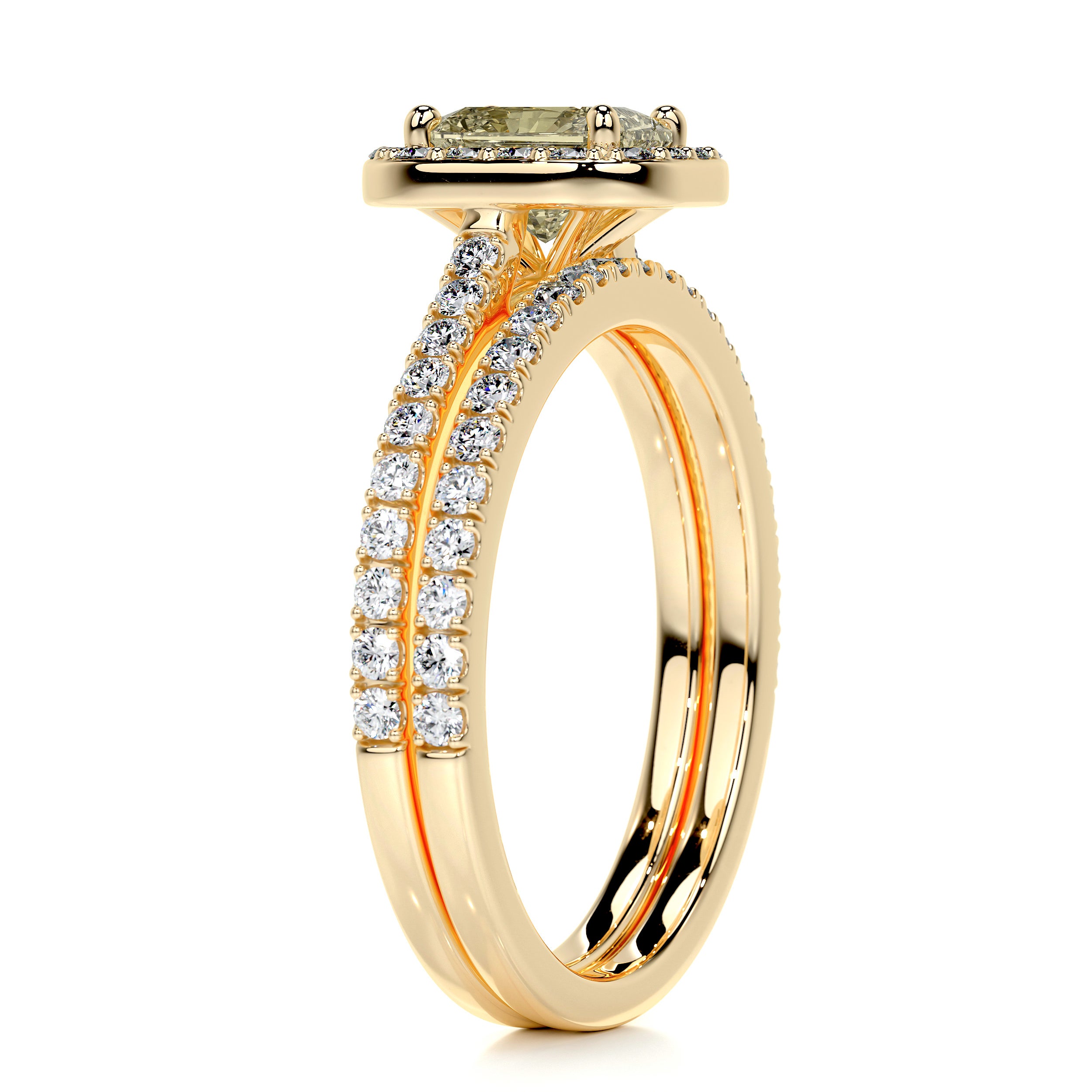 Cora Fancy Diamond Bridal Set -18K Yellow Gold、mySite、hinf8tx79