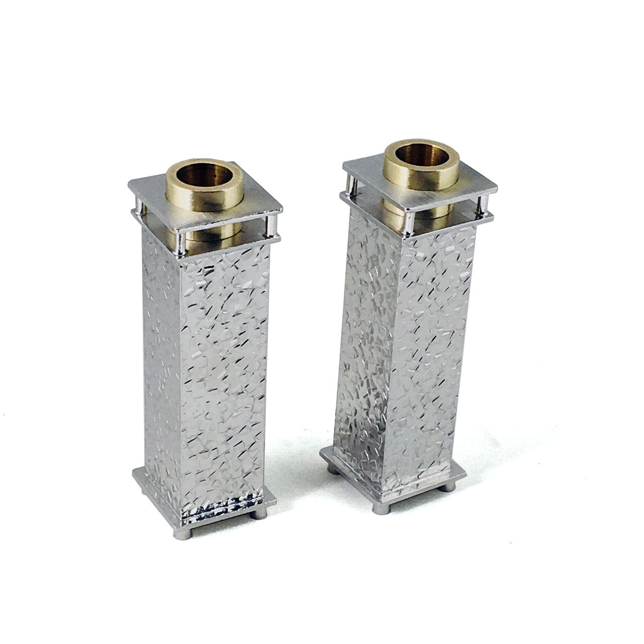 Commemorative Shabbat Candle Holders with Brass Tray by Joy Stember - (Choice of Pattern)、mySite、topwebapps