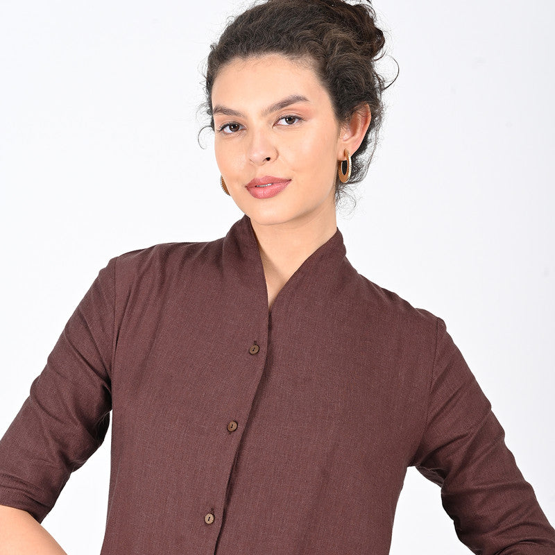 Cotton Solid Co Ord Set For Women | Tunic & Trouser | Coffee Brown、mySite、camillekostekn