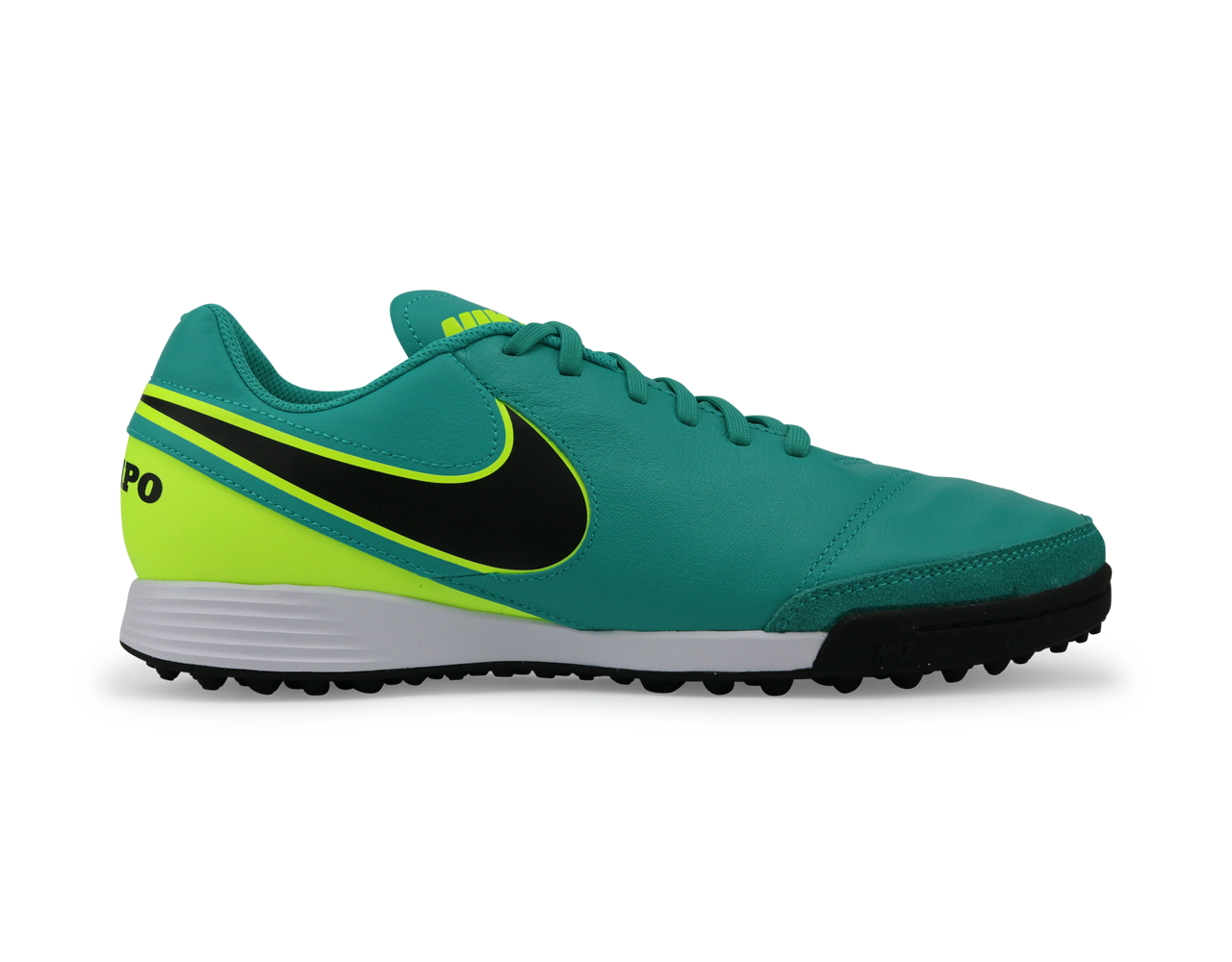 Nike Men's Tiempo Genio Leather Turf Soccer Shoes Clear Jade/Black/Volt、mySite、noshort