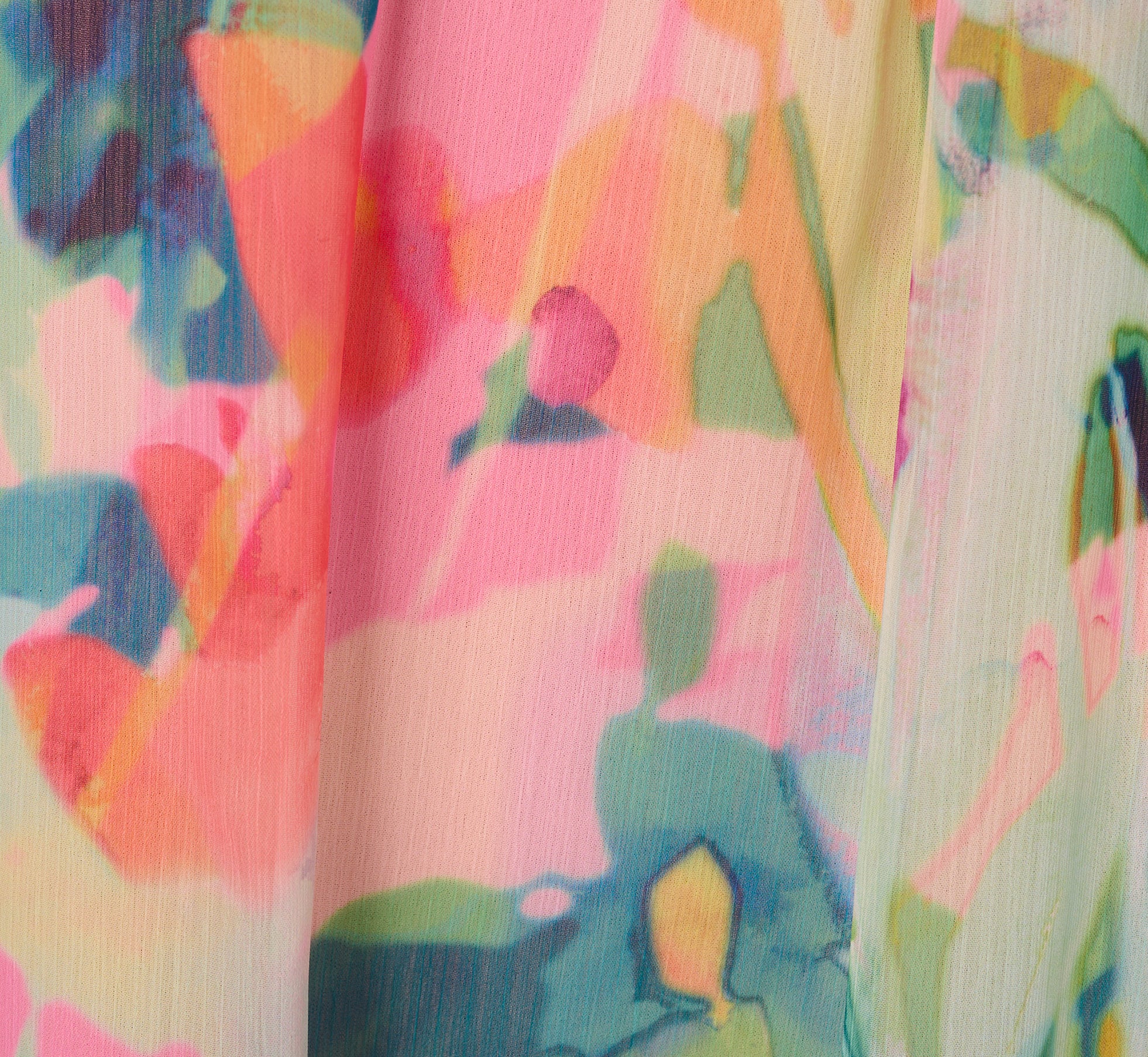 Floral Ruffle Chiffon Halter Trapeze Dress In Pink Multi、mySite、solidvoid