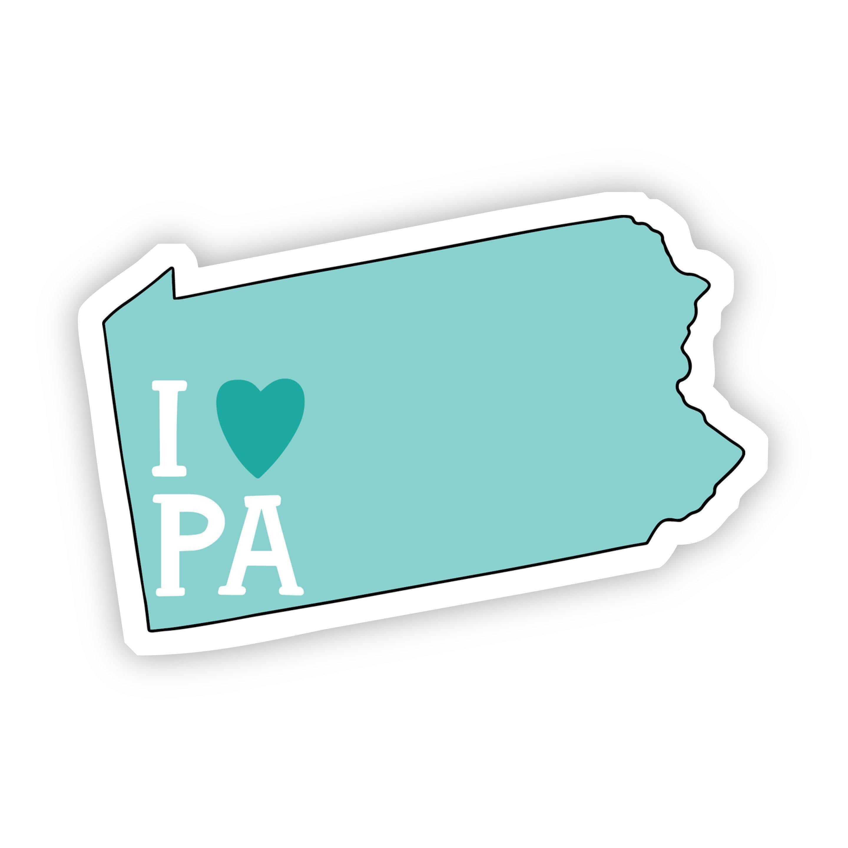  I Love Pennsylvania Teal Sticker、mySite、elrpsem3k