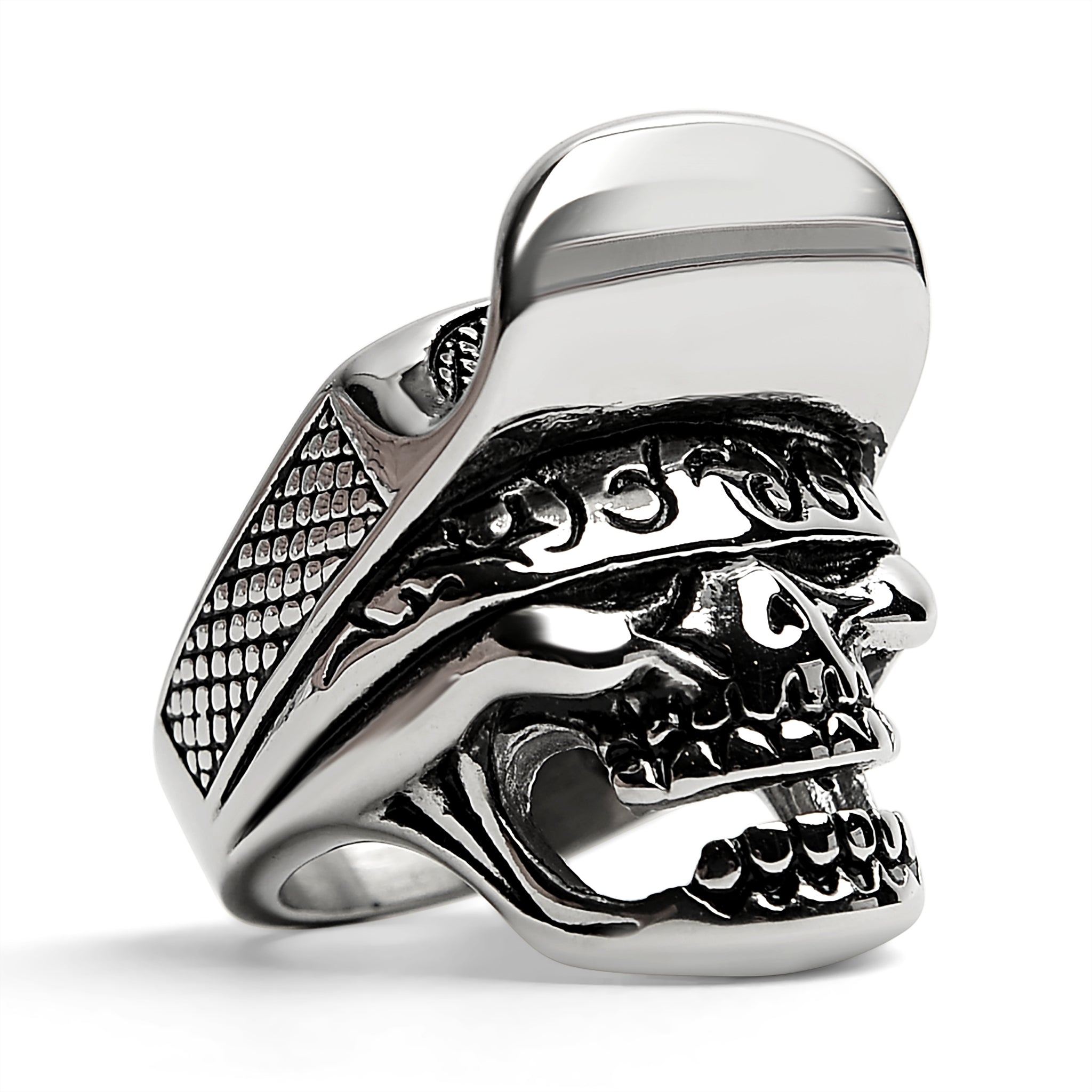 Stainless Steel Trucker Hat Skull Ring / SCR4038、mySite、dreamappss