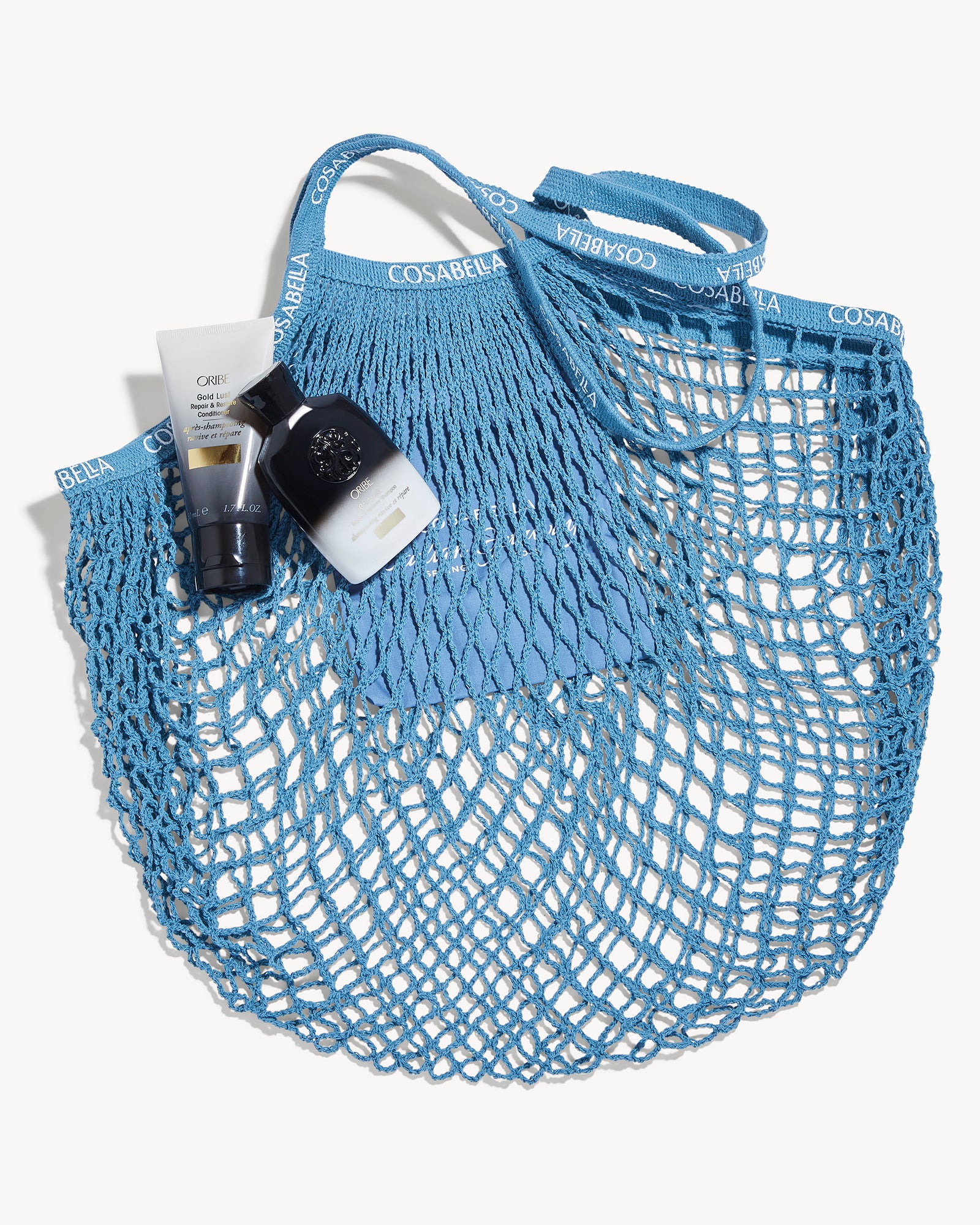 Cosabella Mesh Beach Tote Bag & Travel-Size Oribe Shampoo & Conditioner、mySite、bengalsvssteelers