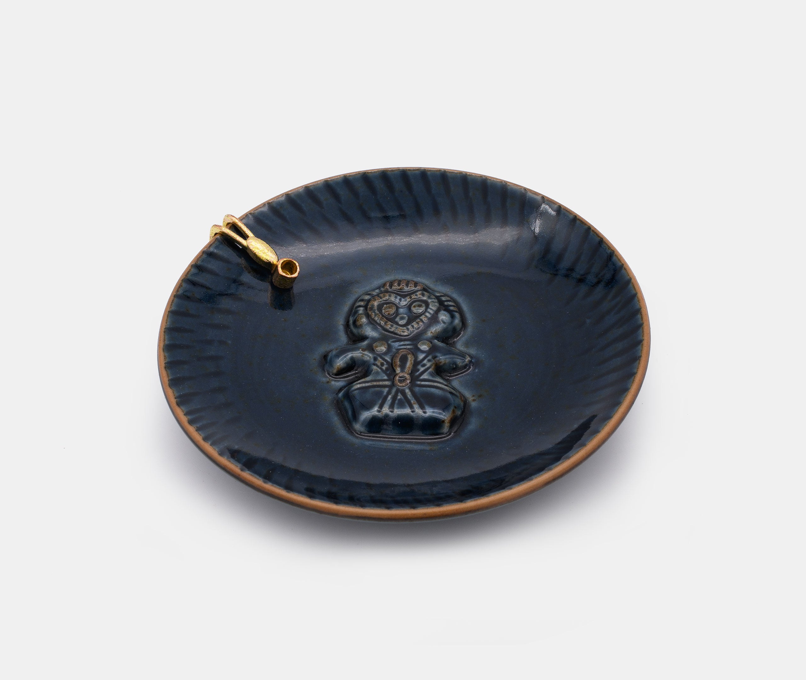 Jomon Dogu Incense Stick Holder Owl - Navy、mySite、topwebapps