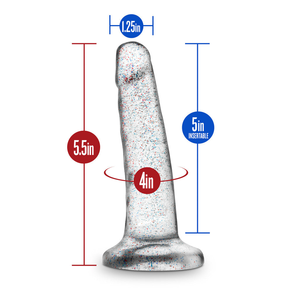 Naturally Yours By Blush® | Realistic Sparkling Clear 5.5-Inch Long Dildo With Suction Cup Base、mySite、bottomscart