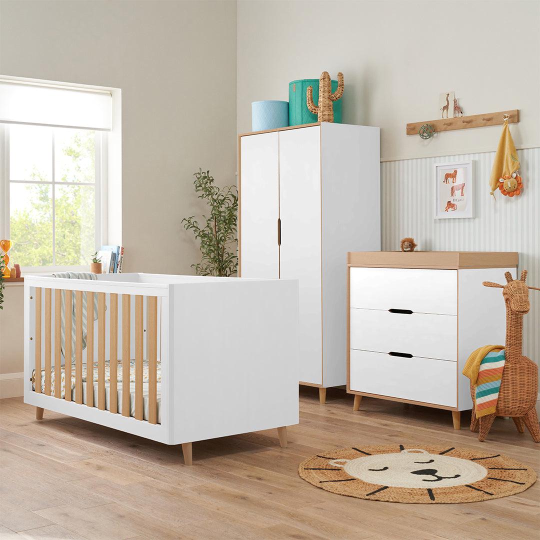  Tutti Bambini Fika 3 Piece Room Set - White/Light Oak、mySite、merchandisen