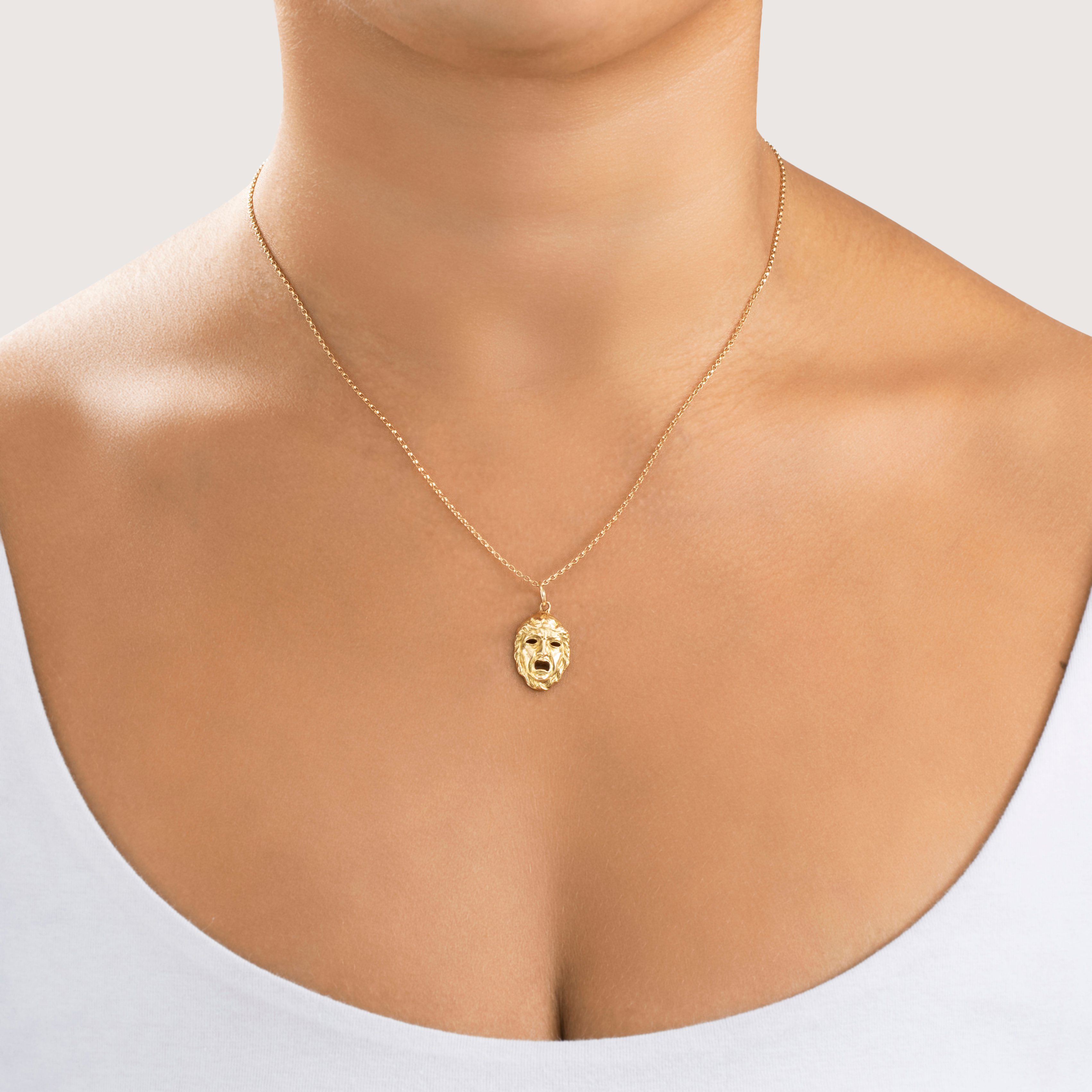 Vintage 14k Yellow Gold Dramatic Mask Of Tragedy Pendant / Charm、mySite、hinf8tx79