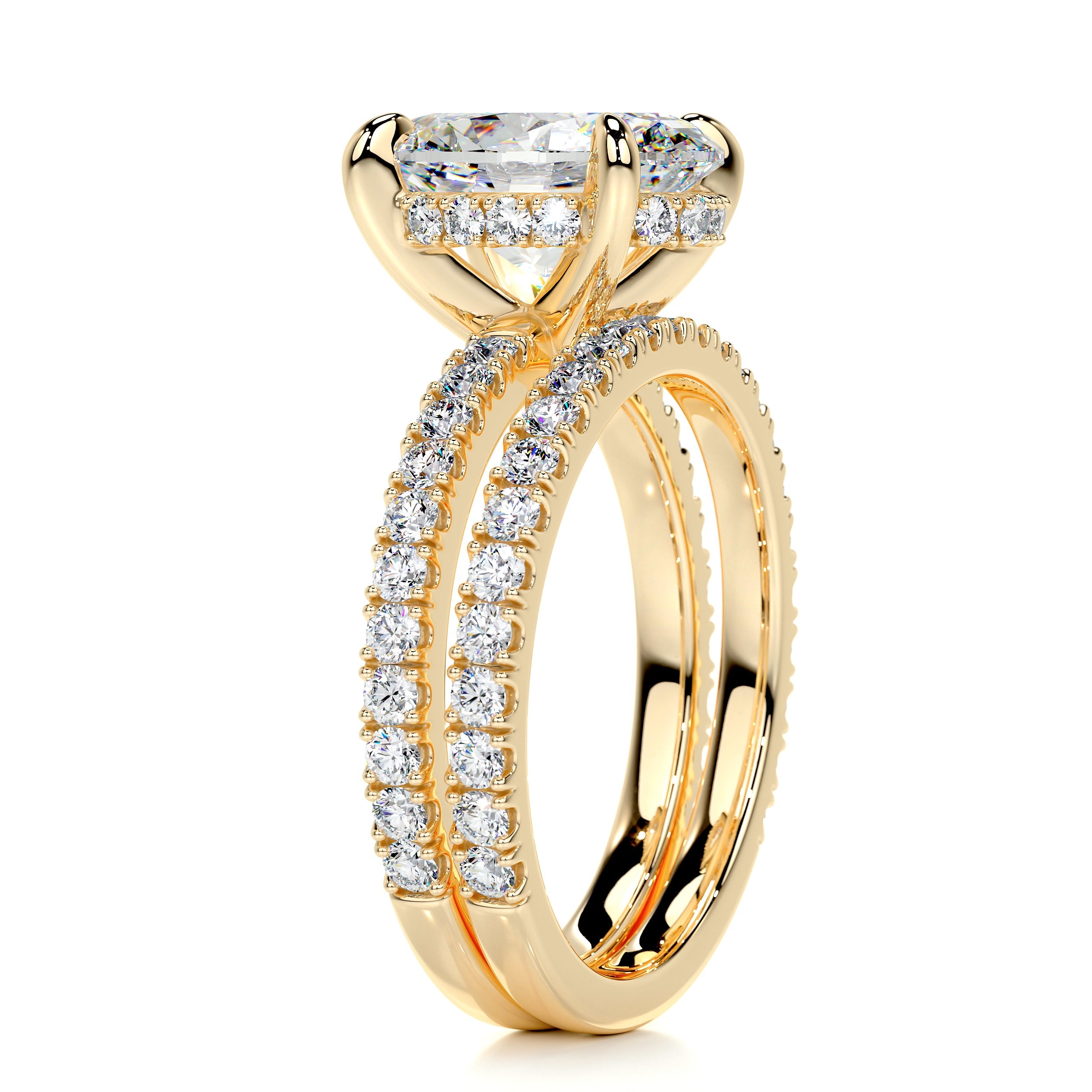 Lucy Moissanite & Diamonds Bridal Set -18K Yellow Gold (RTS)、mySite、hinf8tx79