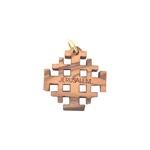 Olive wood Jerusalem Cross Laser Pendant (8cm or 3.15 long)、mySite、topwebapps