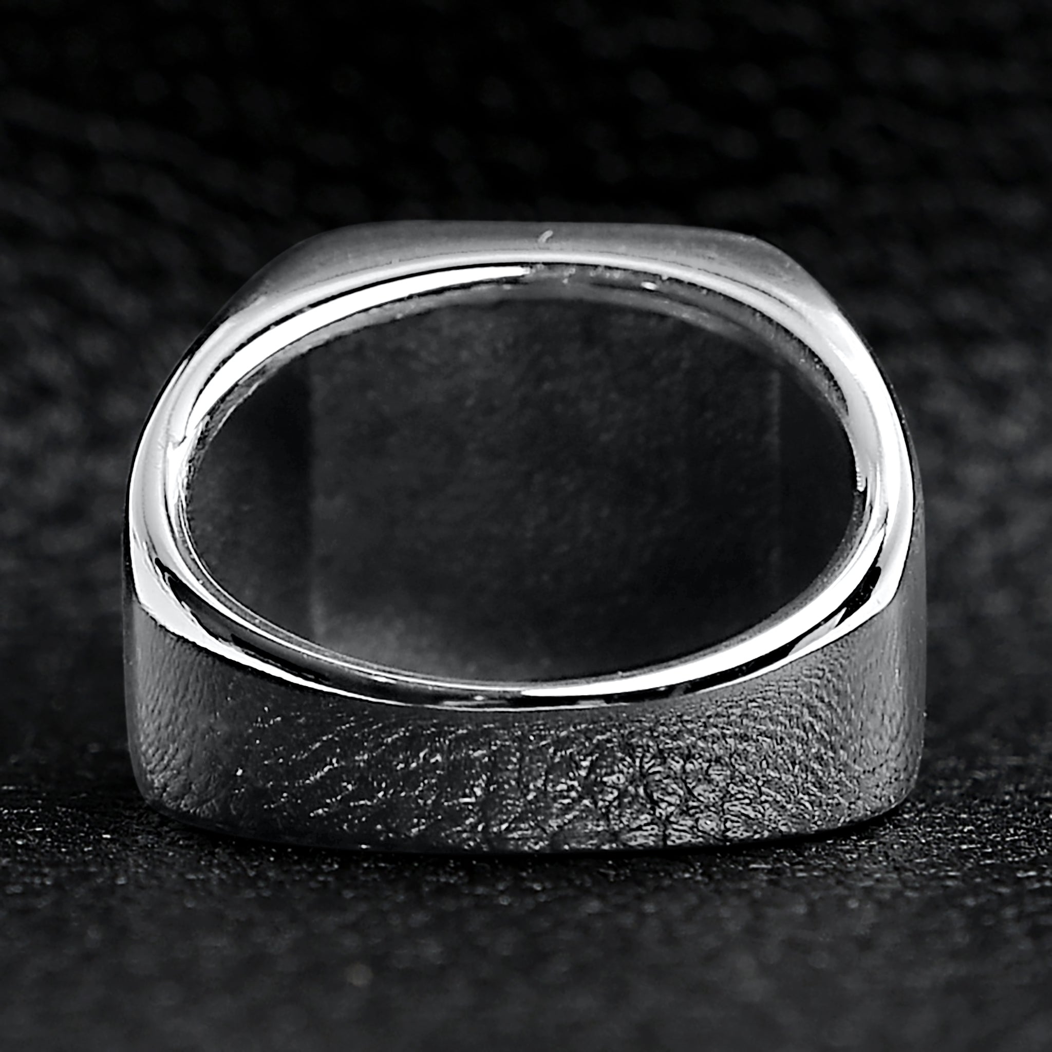 Stainless Steel Polished Blank Signet Ring / SCR3055、mySite、dreamappss