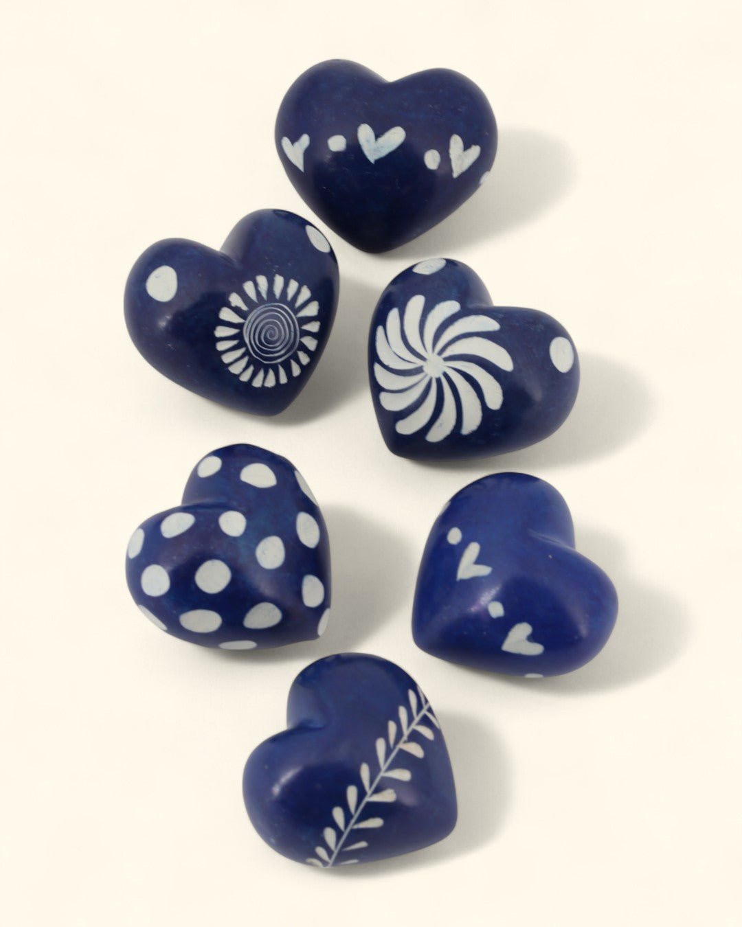 Blue Etched Soapstone Hearts Set of 6、mySite、topwebapps