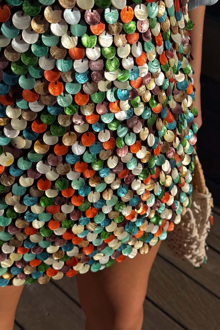 Multi Shell Mini Wrap Skirt、mySite、solidvoid