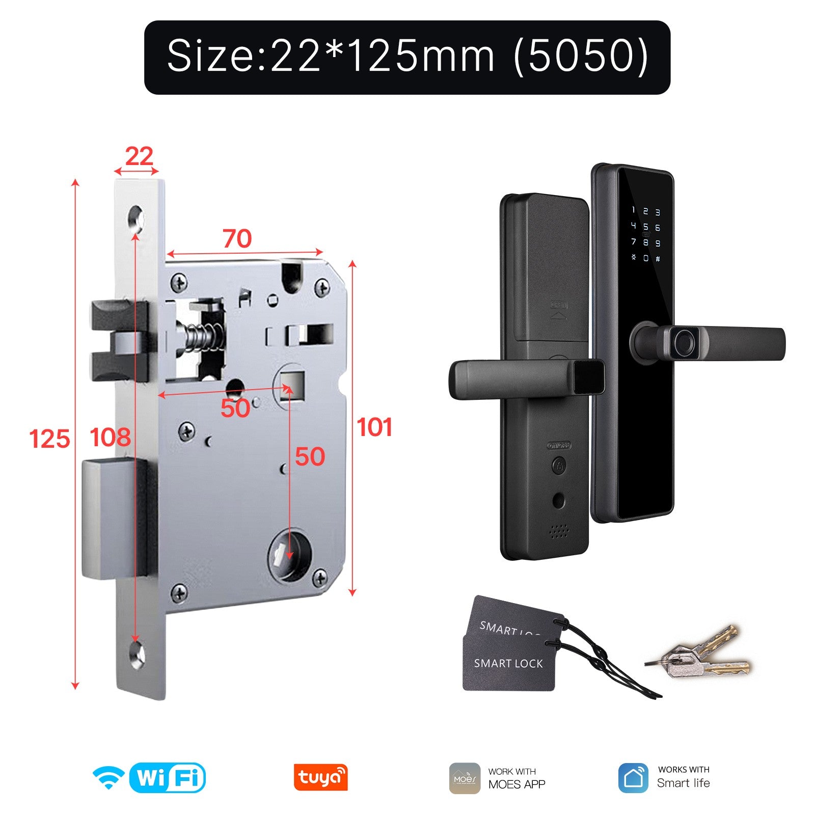 WiFi Smart Door Lock Fingerprint Remote Unlock Antihijack Tamper Alarm Multiple Unlocking、mySite、fannypackpong