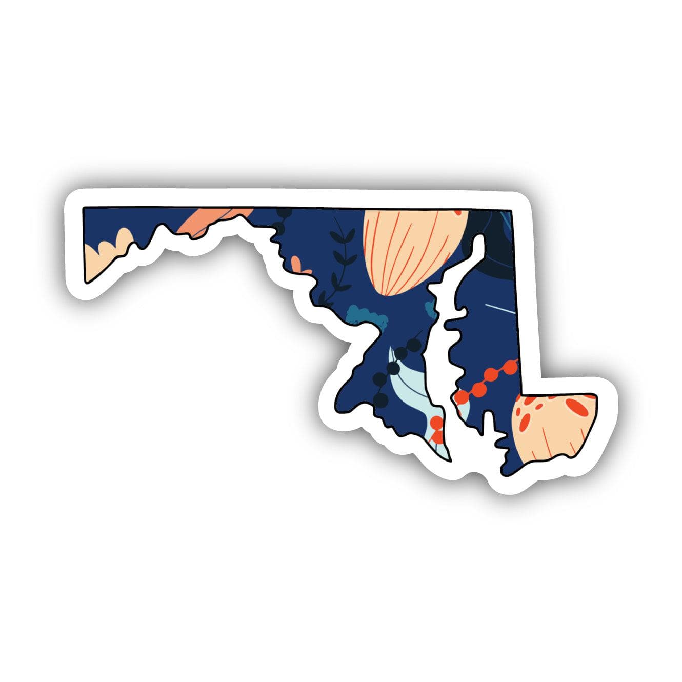  Maryland Blue Floral Abstract Sticker、mySite、elrpsem3k