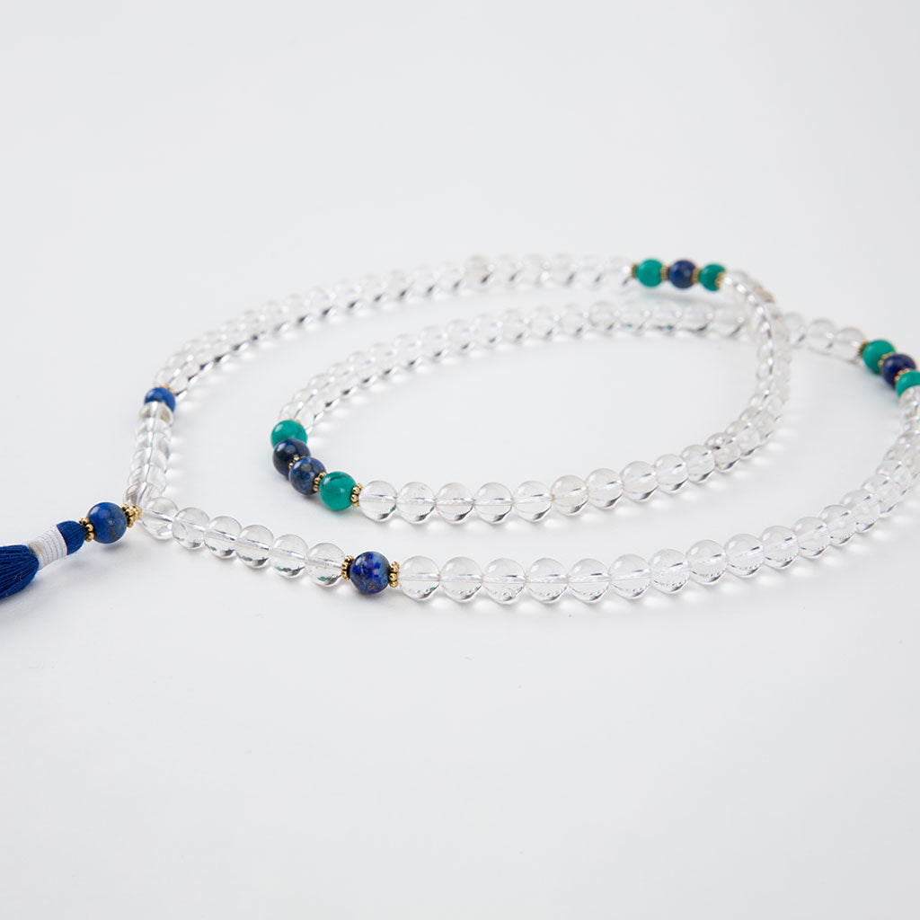 108 Bead Crystal Mala with Turquoise & Lapis、mySite、topwebapps