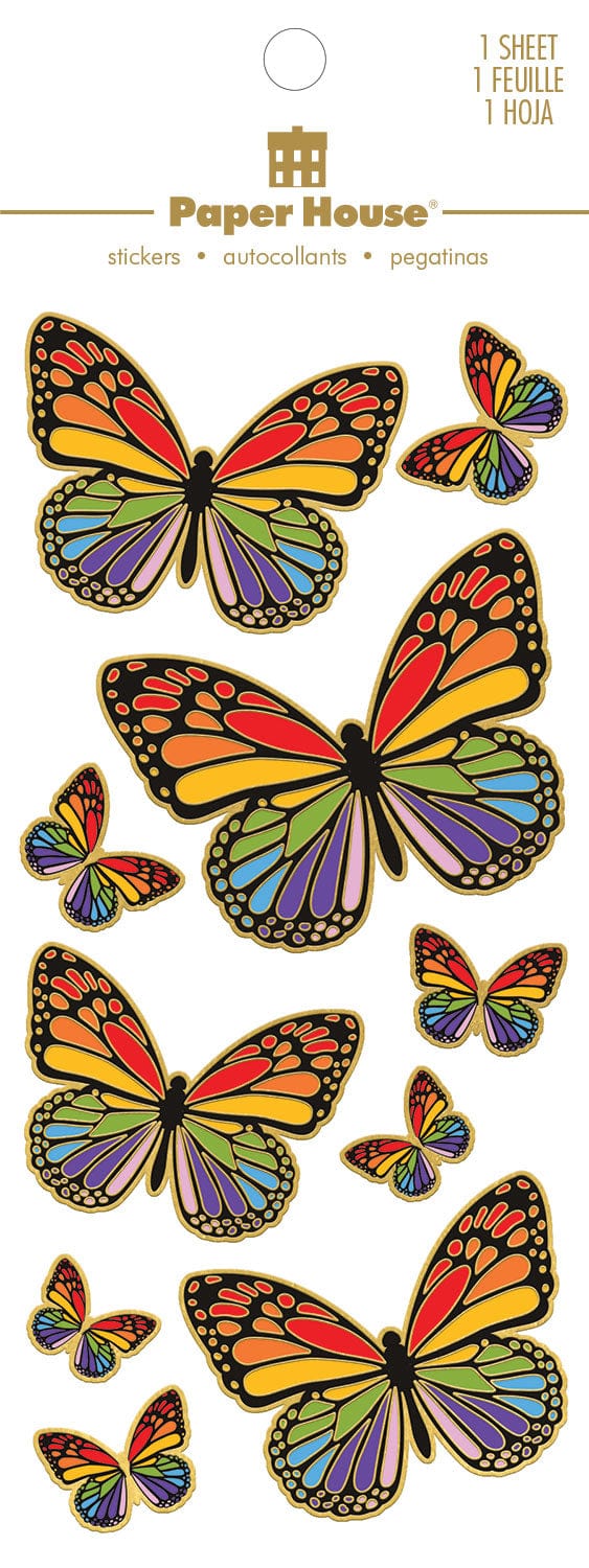 Decorative Stickers - Rainbow Butterflies Faux Enamel、mySite、ghnorth