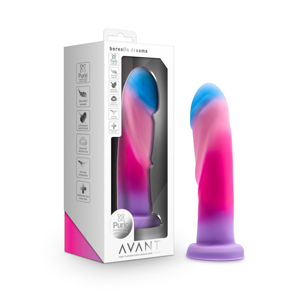 Avant By Blush® | Borealis Dreams Artisan 7.75 Inch Dildo – Crafted With Purio® Liquid Silicone Wrapped In UltraSilk® – Cotton Candy、mySite、bottomscart