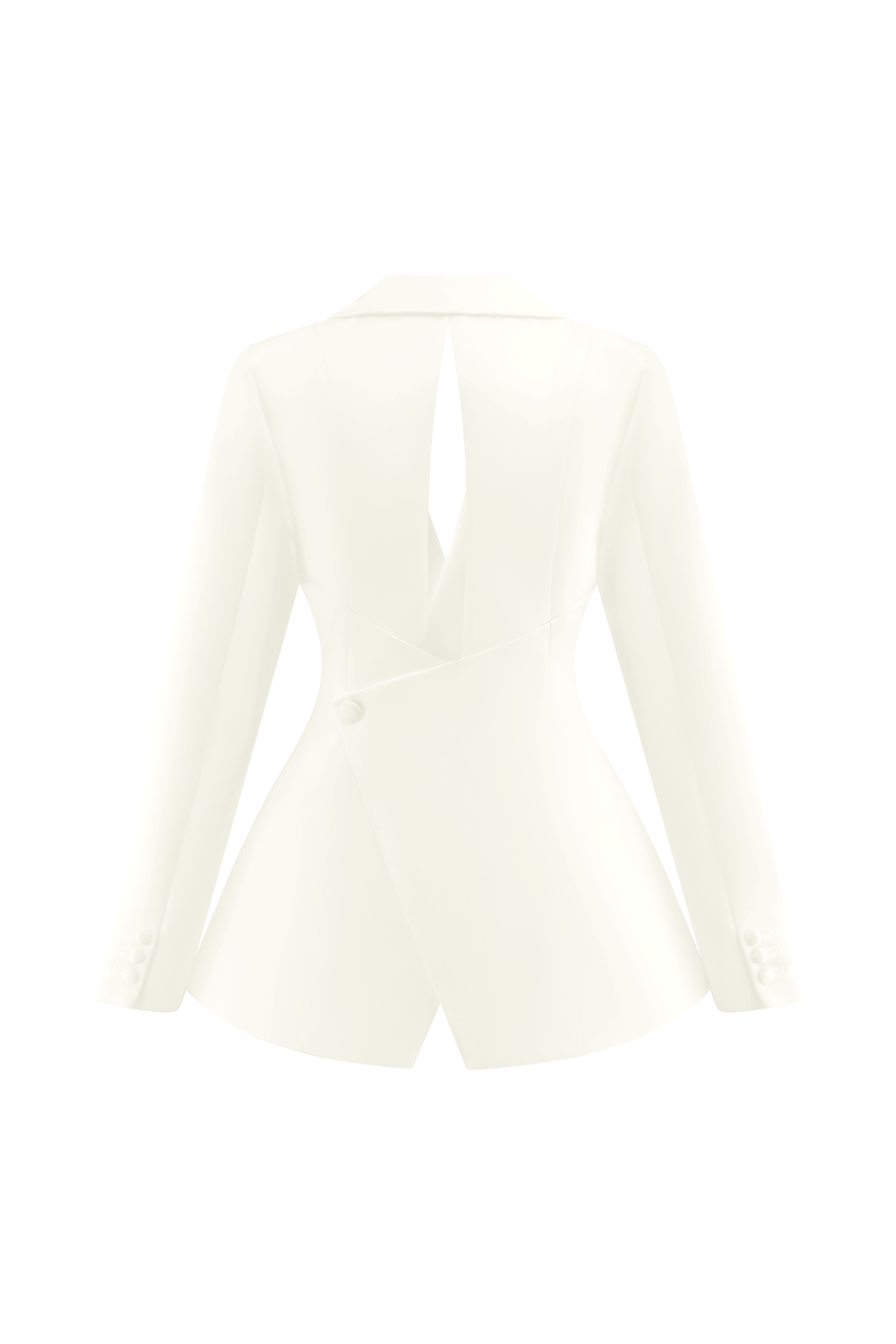 Ada Tailored Satin Blazer - Ivory、mySite、solidvoid